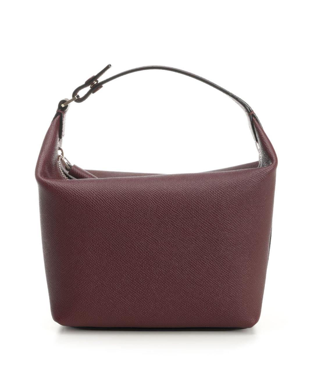 VALEXTRA Бордовая кожаная сумка с короткими ручками, фото 1