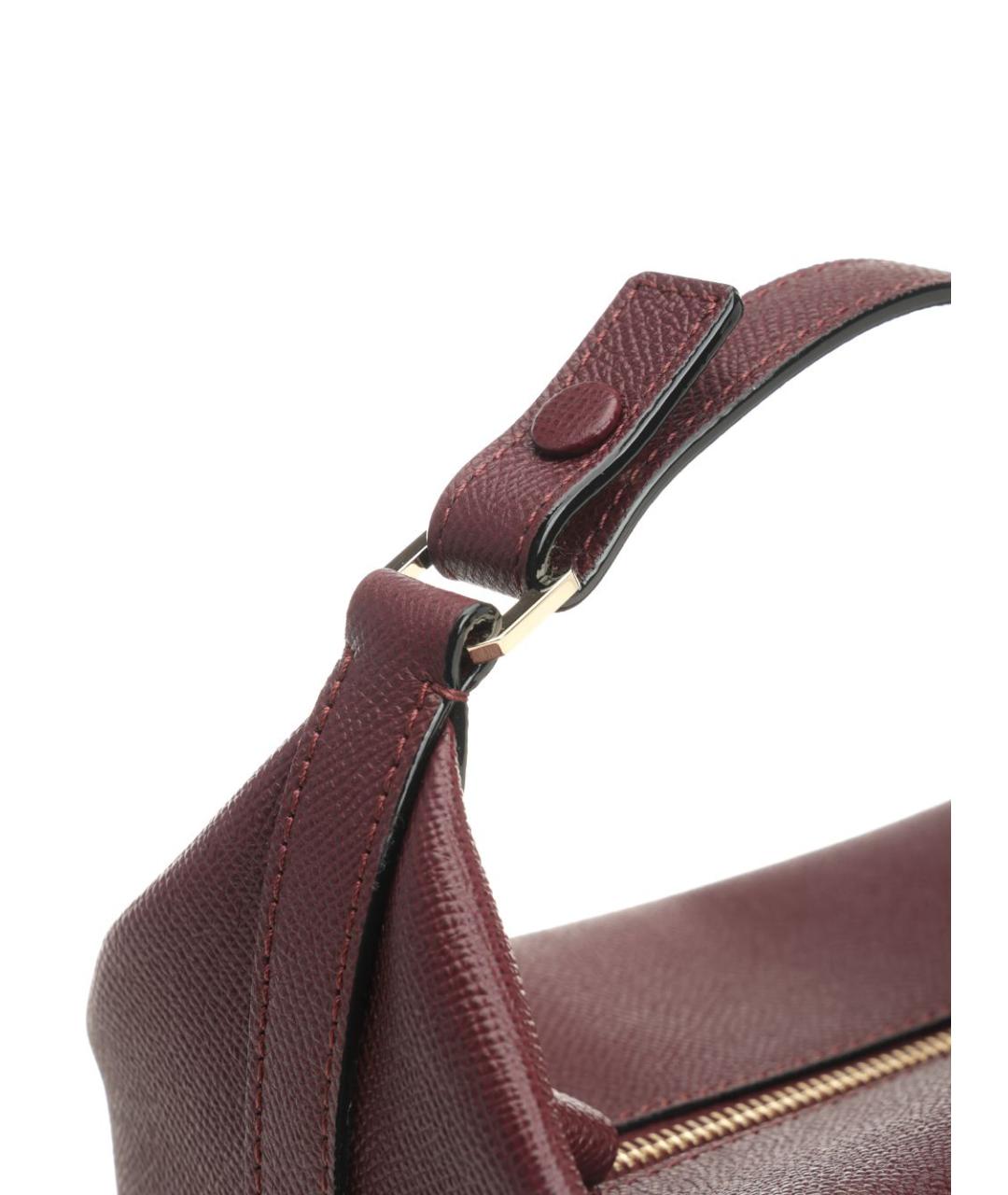 VALEXTRA Бордовая кожаная сумка с короткими ручками, фото 6