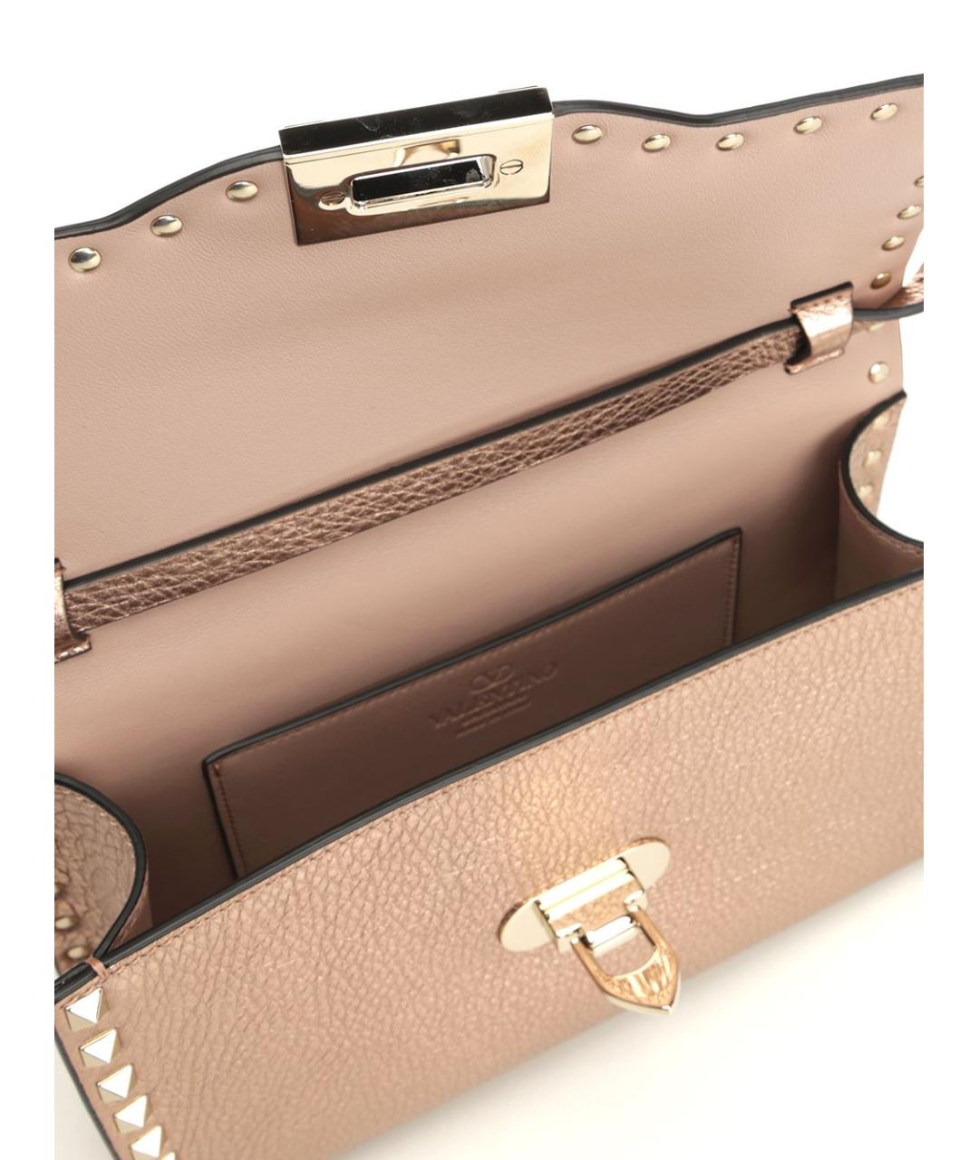 VALENTINO Розовая кожаная сумка через плечо, фото 4