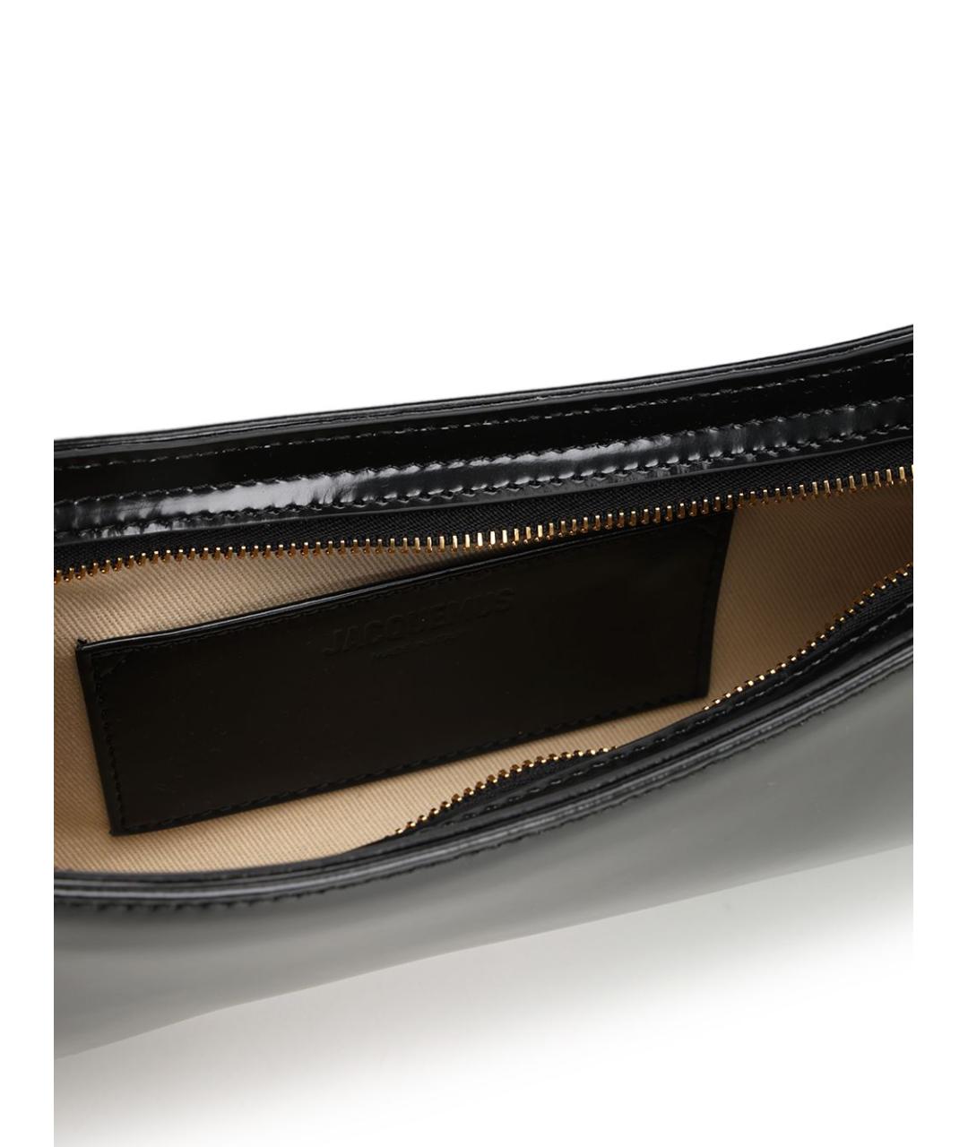 JACQUEMUS Черная кожаная сумка через плечо, фото 4