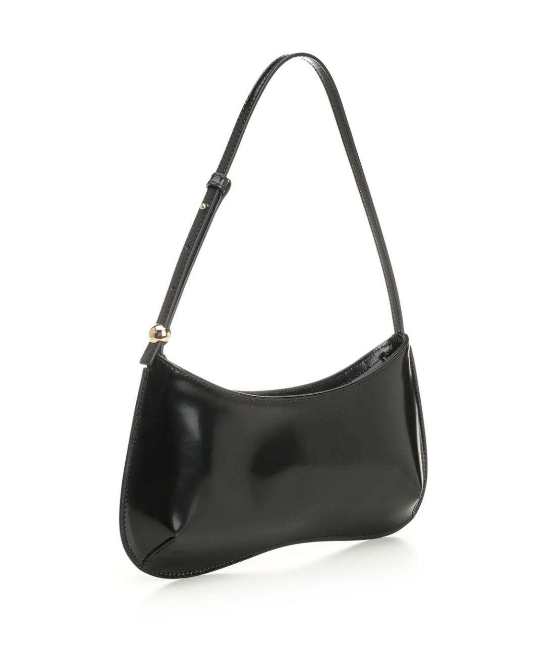 JACQUEMUS Черная кожаная сумка через плечо, фото 2