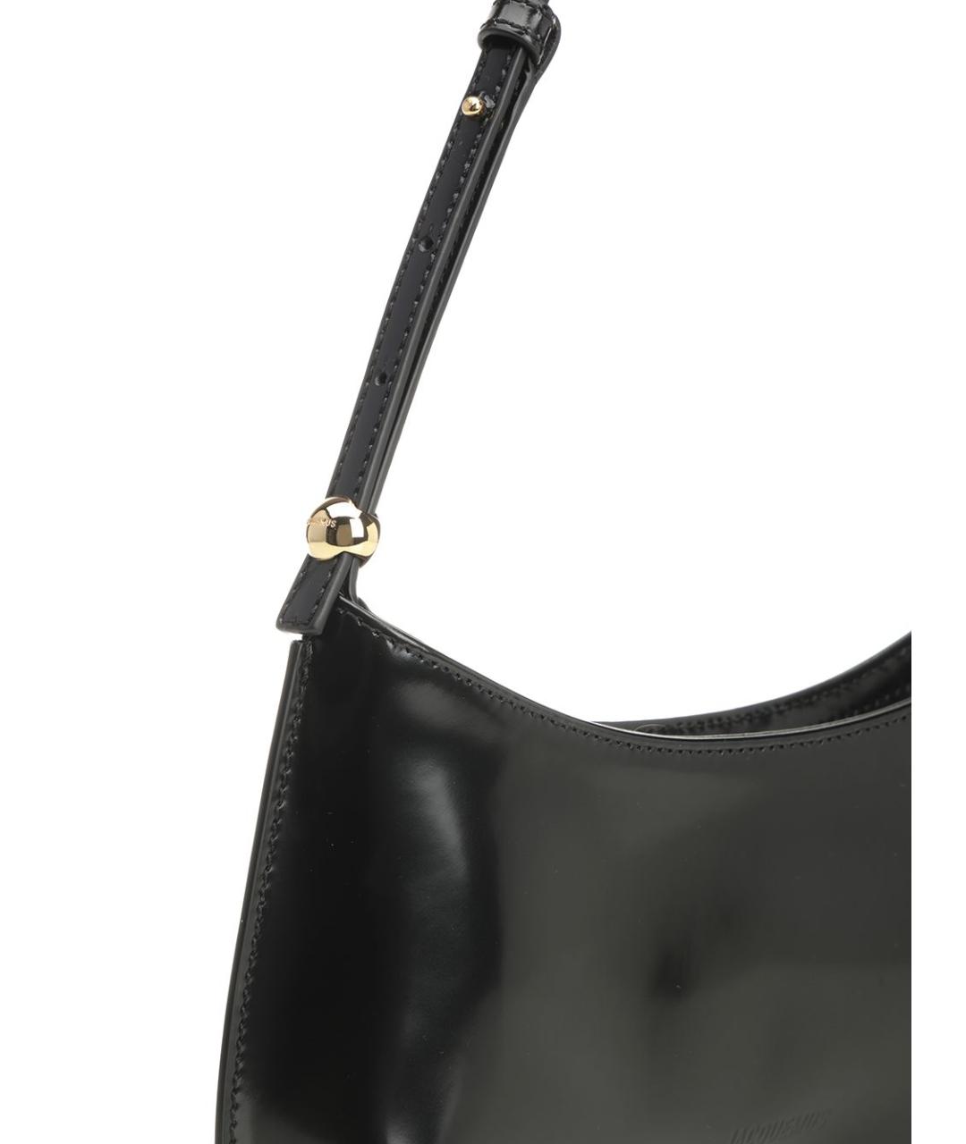 JACQUEMUS Черная кожаная сумка через плечо, фото 5