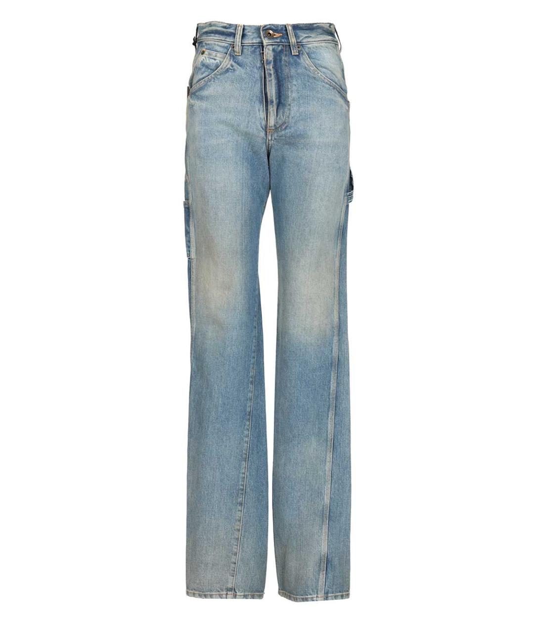 MAISON MARGIELA Голубые хлопковые прямые джинсы, фото 1