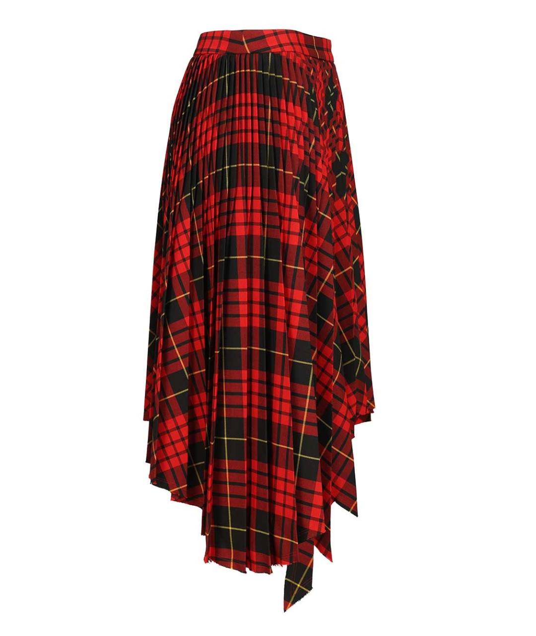 ALEXANDER MCQUEEN Красная шерстяная юбка миди, фото 3