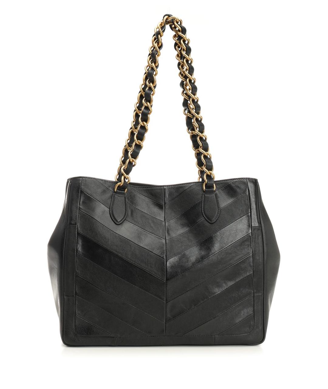 VALENTINO Черная кожаная сумка тоут, фото 3