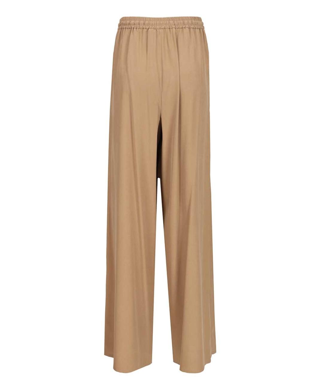 MAX MARA Коричневые шелковые прямые брюки, фото 2