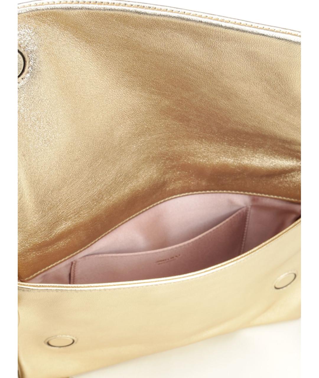 JIMMY CHOO Золотая кожаная сумка через плечо, фото 4