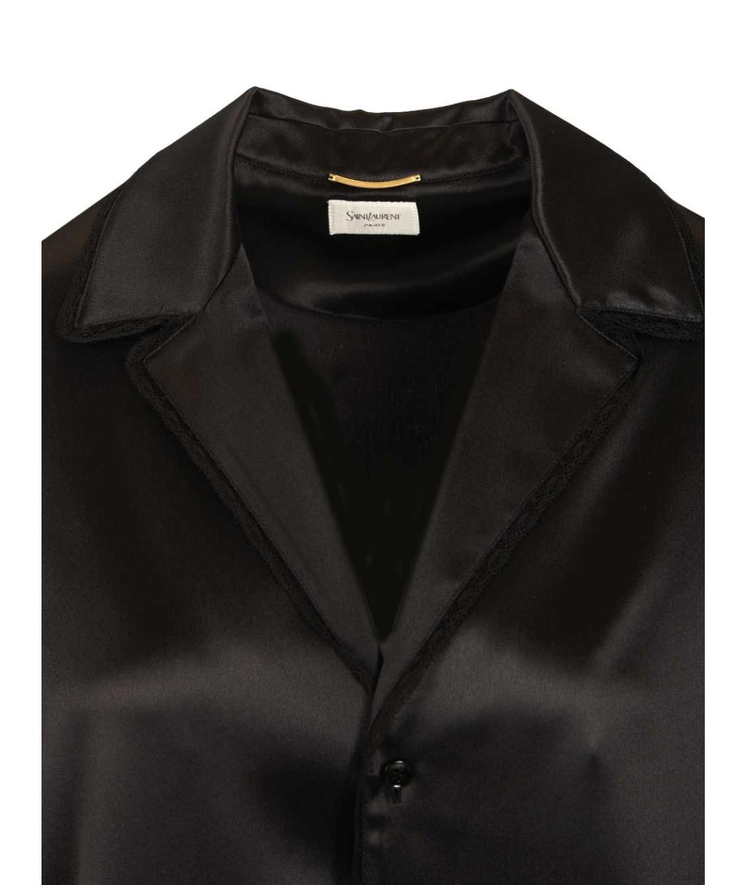 SAINT LAURENT Черная шелковая рубашка, фото 4