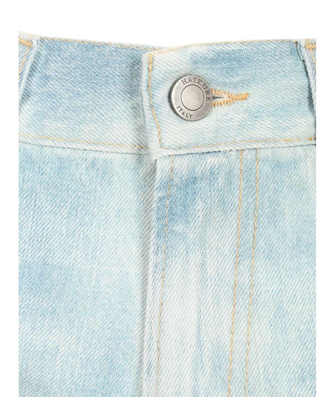 HAIKURE Голубые хлопковые прямые джинсы, фото 4