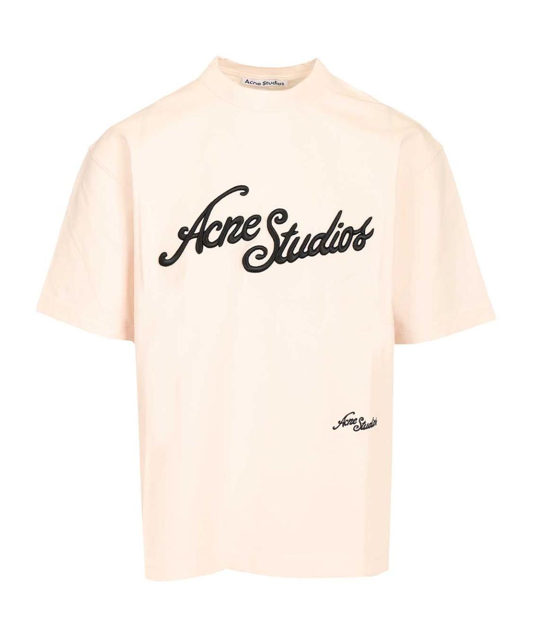 ACNE STUDIOS Розовая хлопковая футболка, фото 1