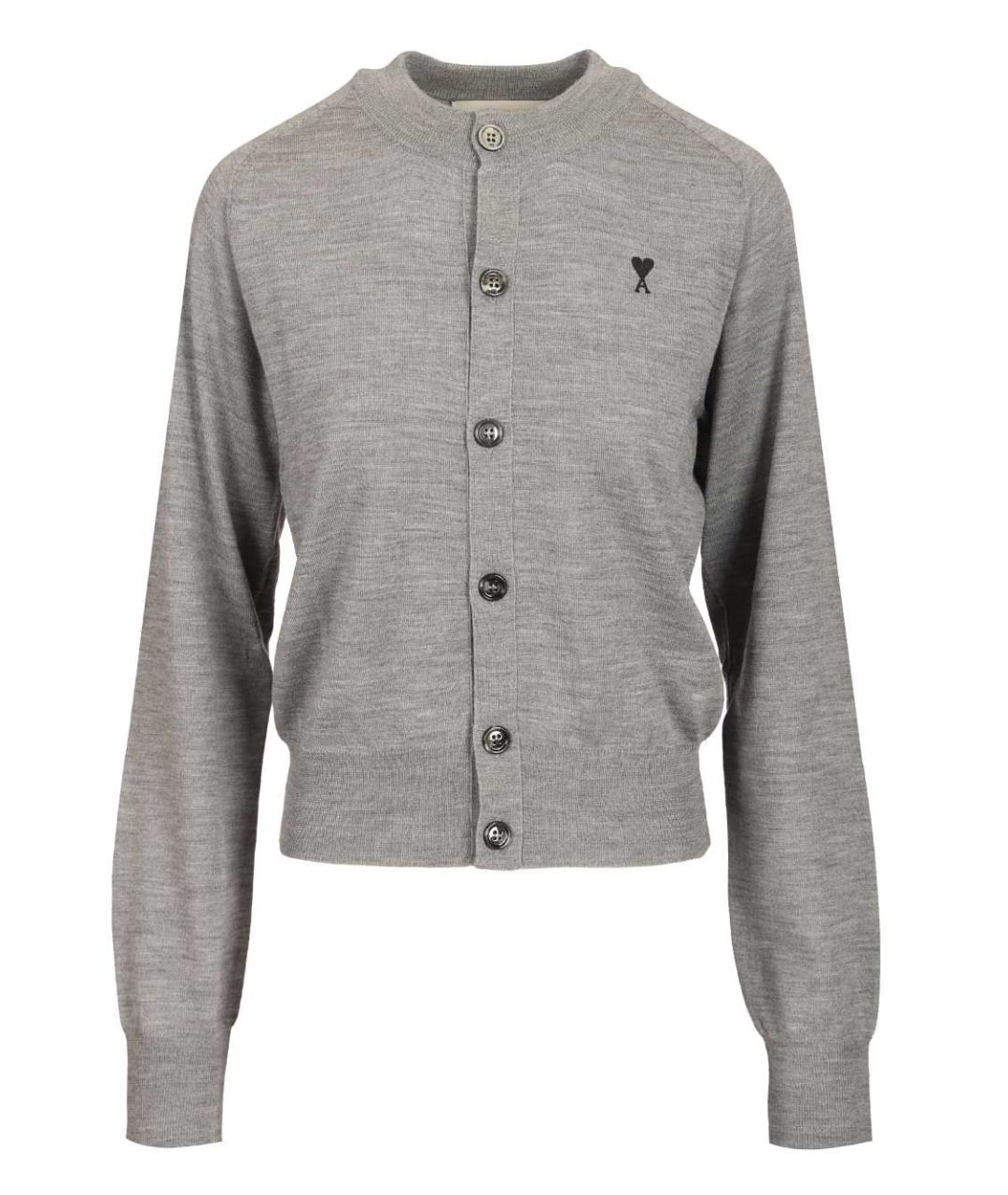 Ami Paris Серый шерстяной кардиган, фото 1