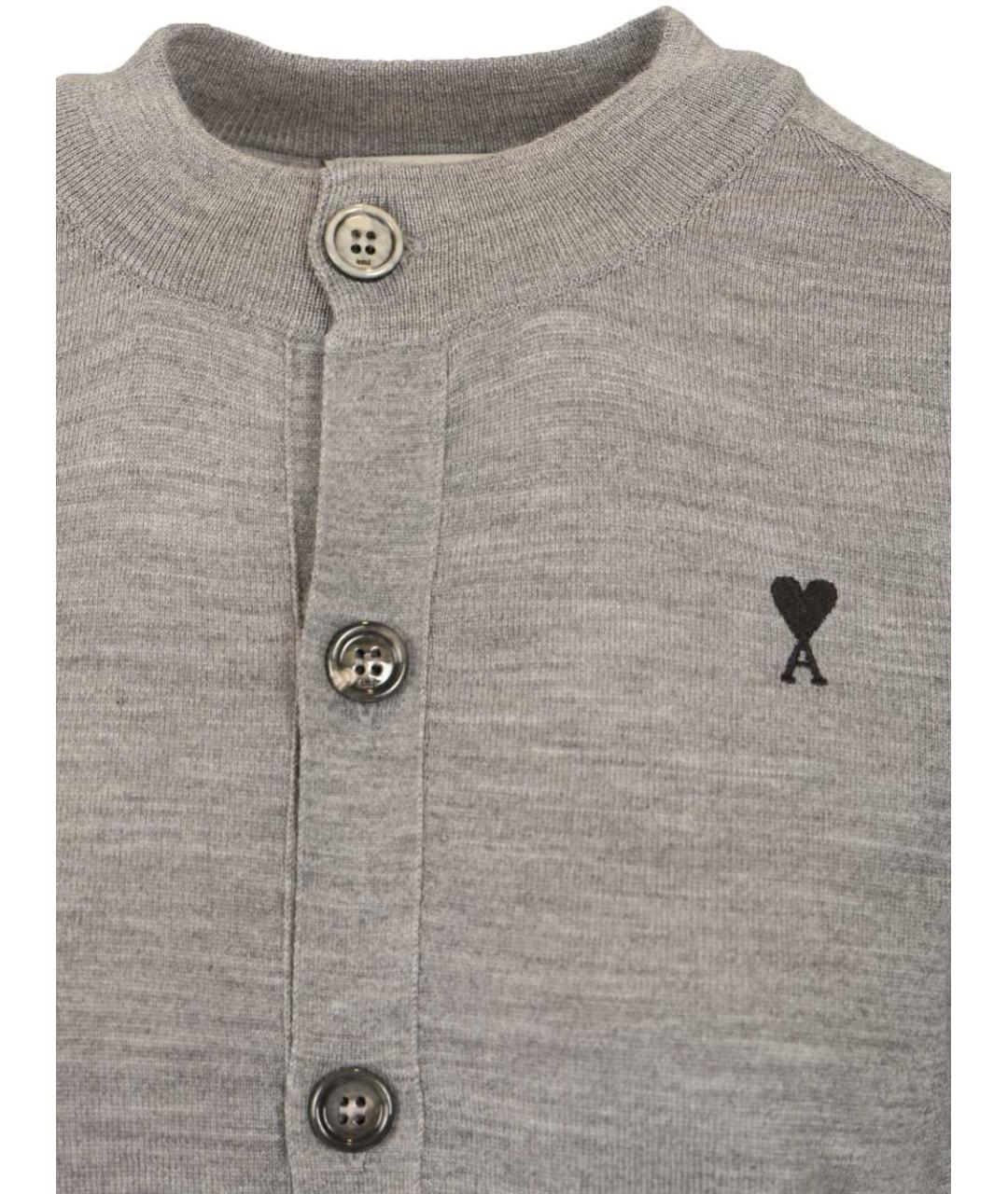 Ami Paris Серый шерстяной кардиган, фото 4