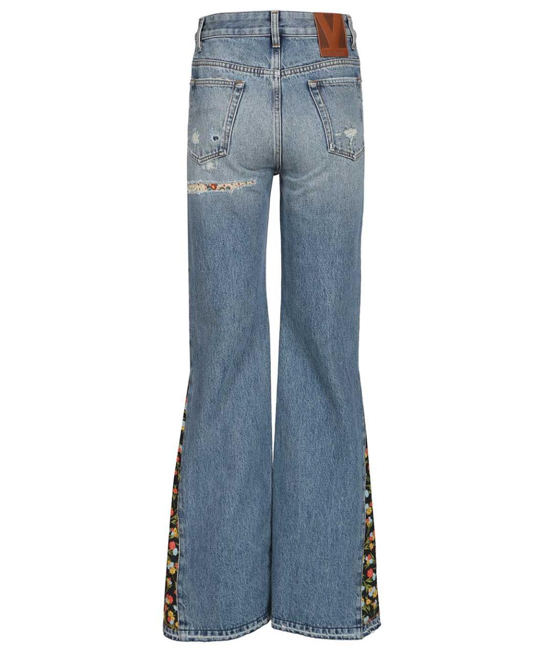 VALENTINO Голубые хлопковые джинсы клеш, фото 2