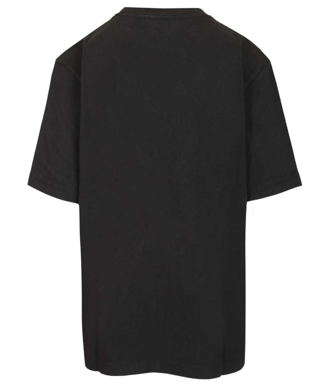 MAISON KITSUNE Черная хлопковая футболка, фото 2