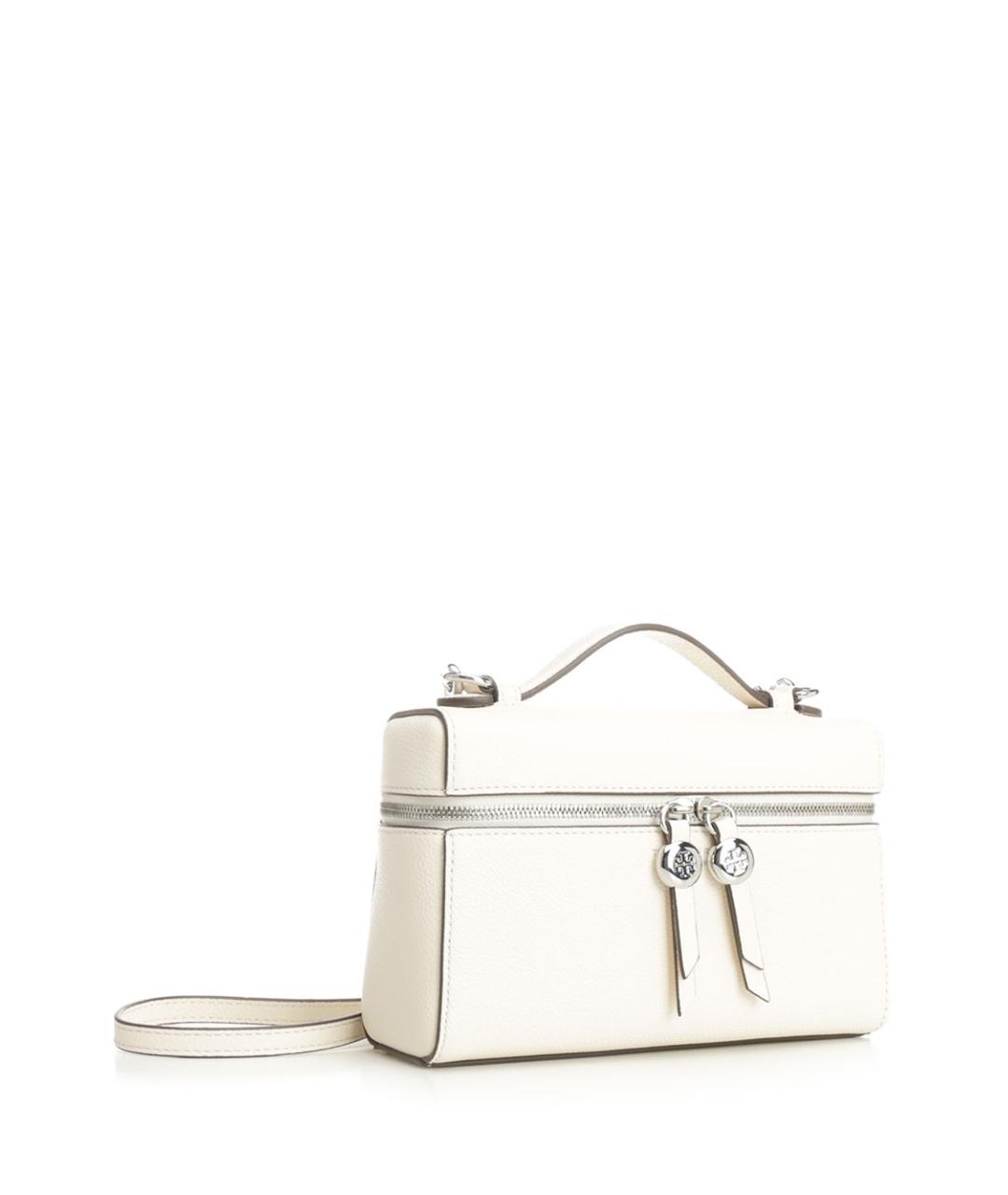 TORY BURCH Белая кожаная сумка с короткими ручками, фото 3