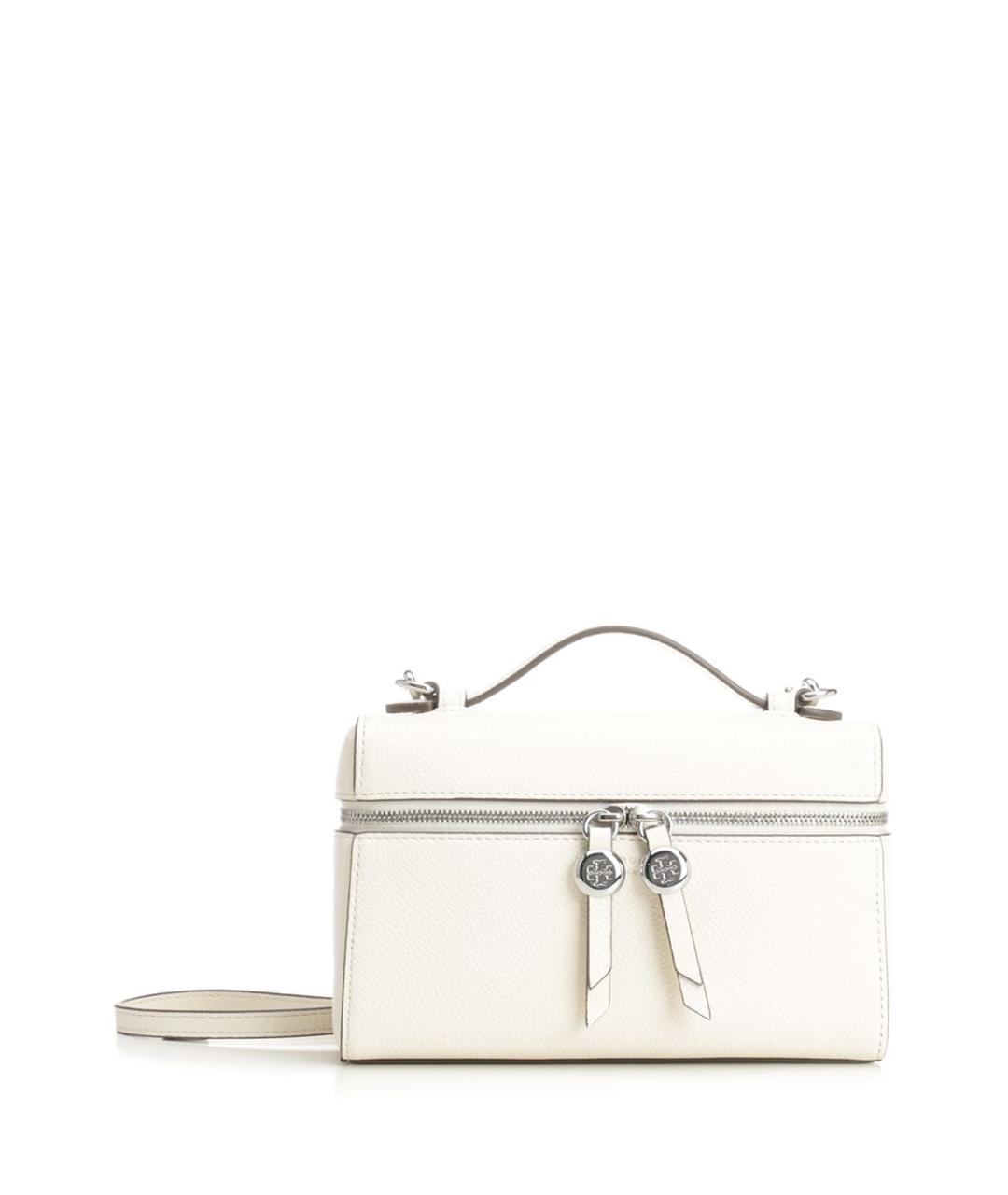 TORY BURCH Белая кожаная сумка с короткими ручками, фото 1