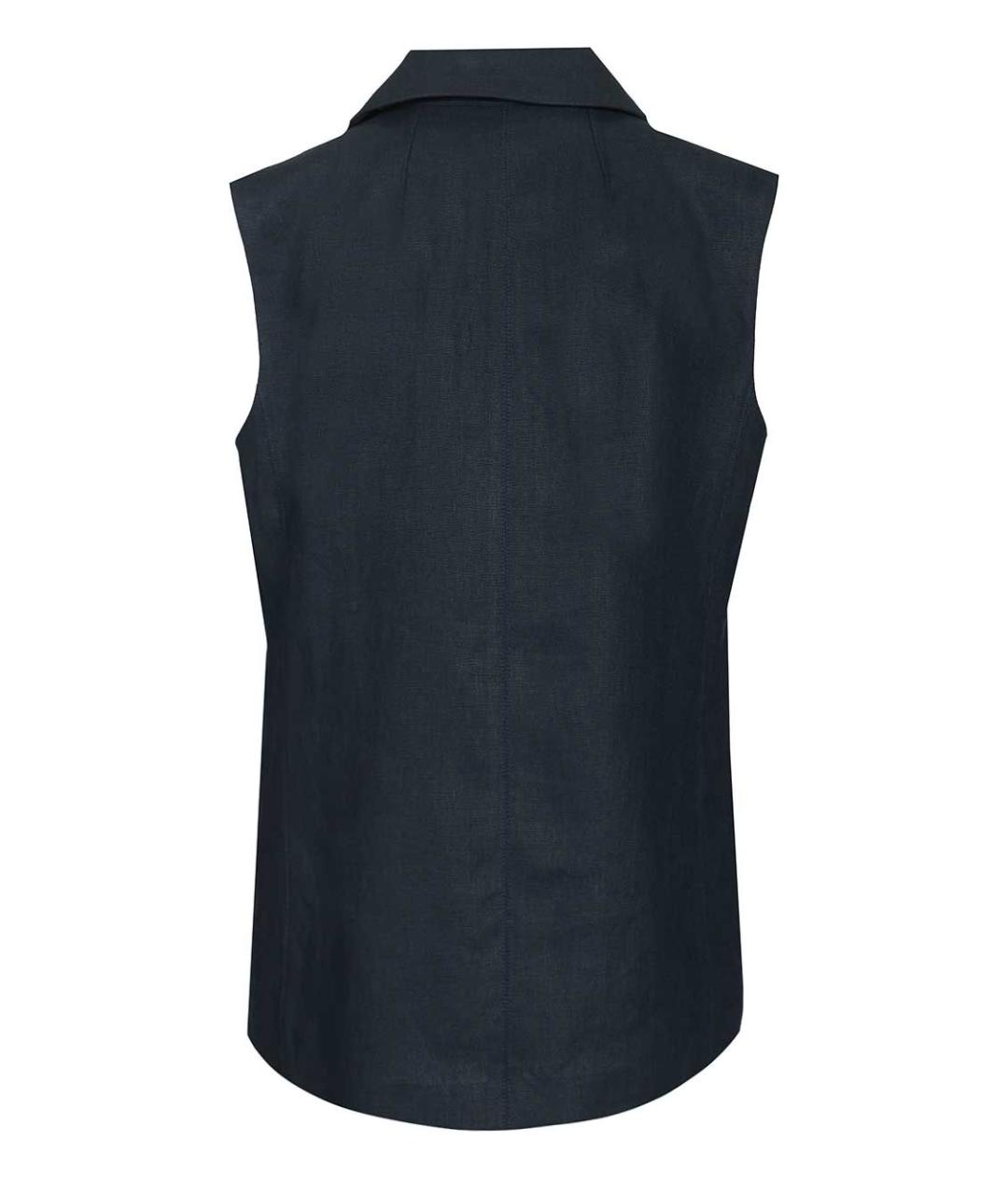 'S MAX MARA Темно-синий льняной жилет, фото 2