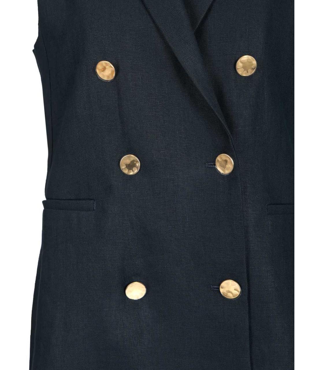 'S MAX MARA Темно-синий льняной жилет, фото 4