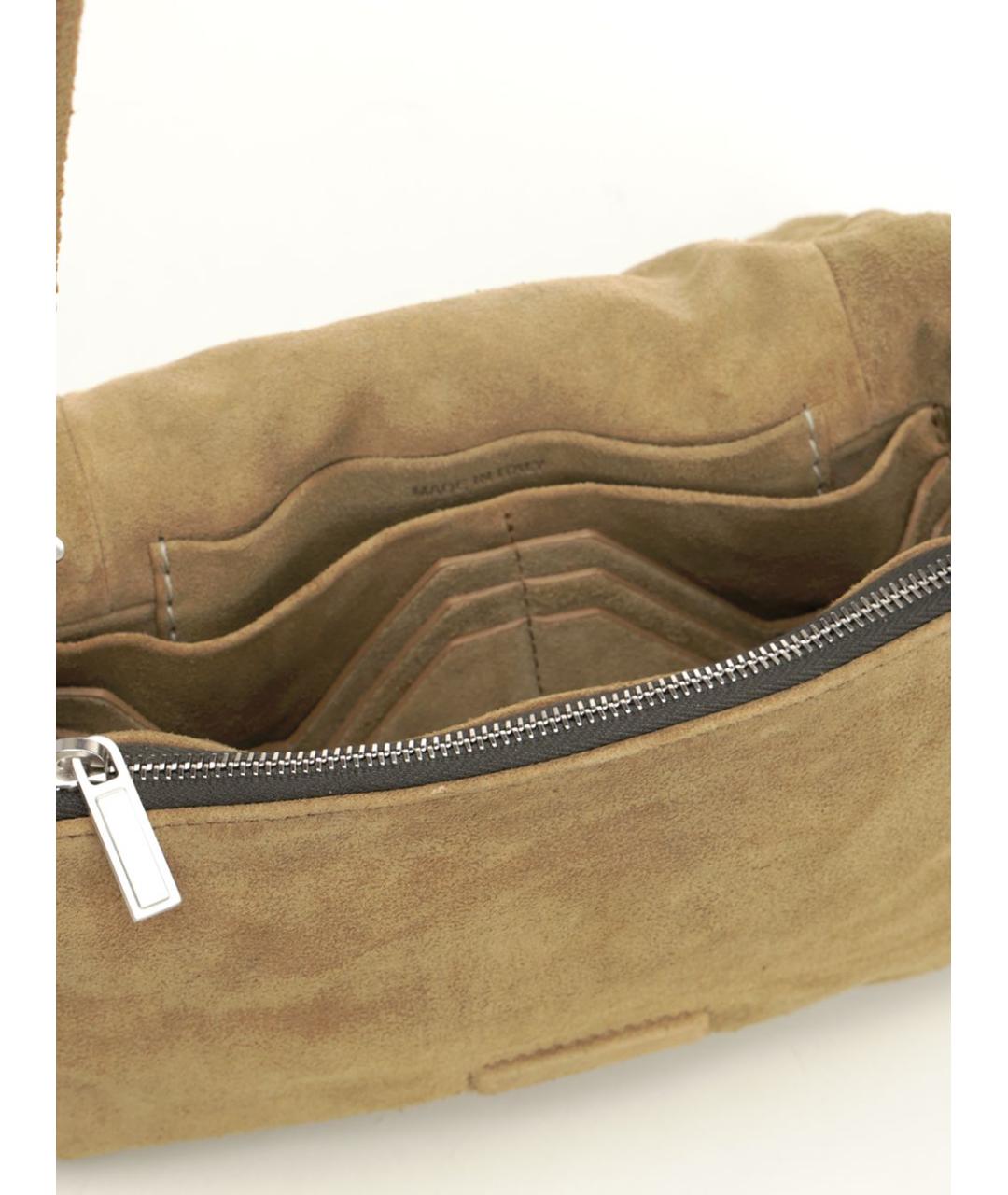 RICK OWENS Бежевая замшевая сумка через плечо, фото 4