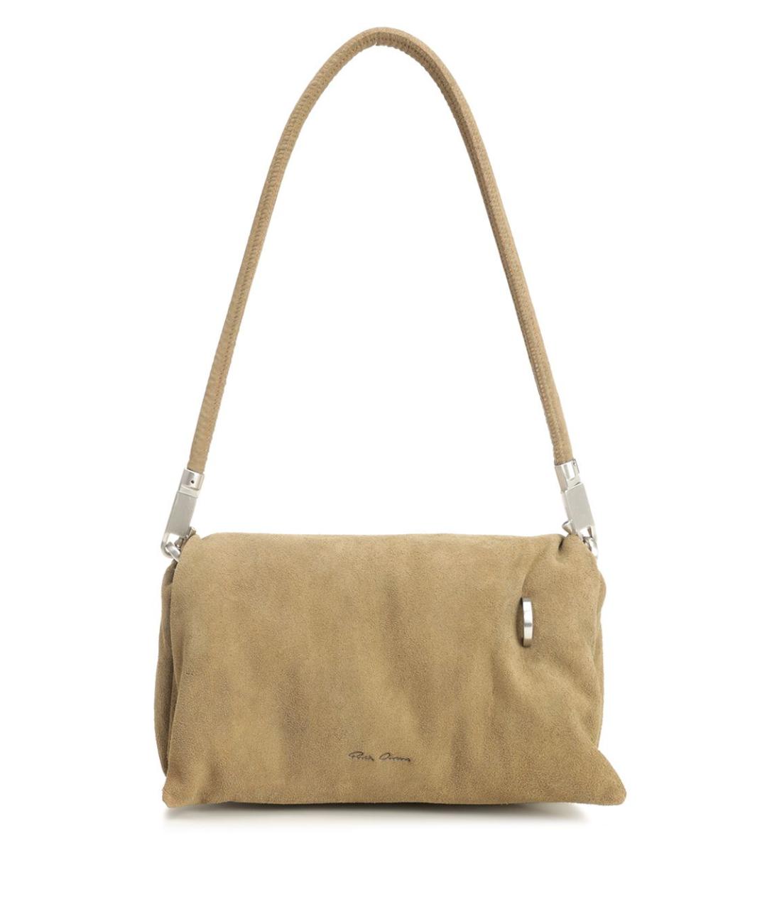 RICK OWENS Бежевая замшевая сумка через плечо, фото 1