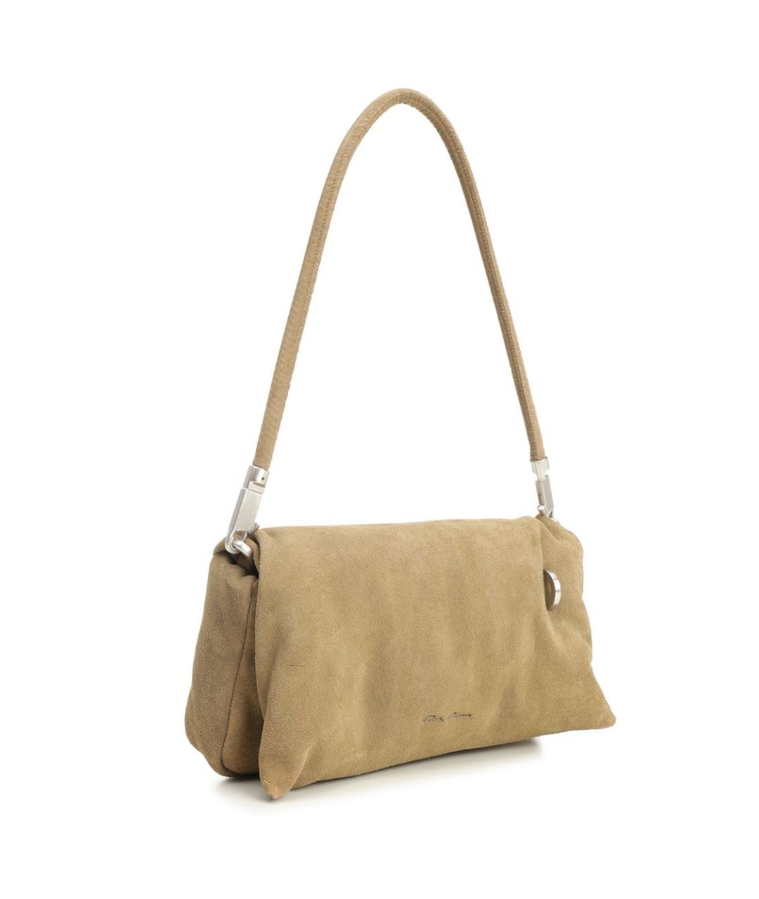 RICK OWENS Бежевая замшевая сумка через плечо, фото 2