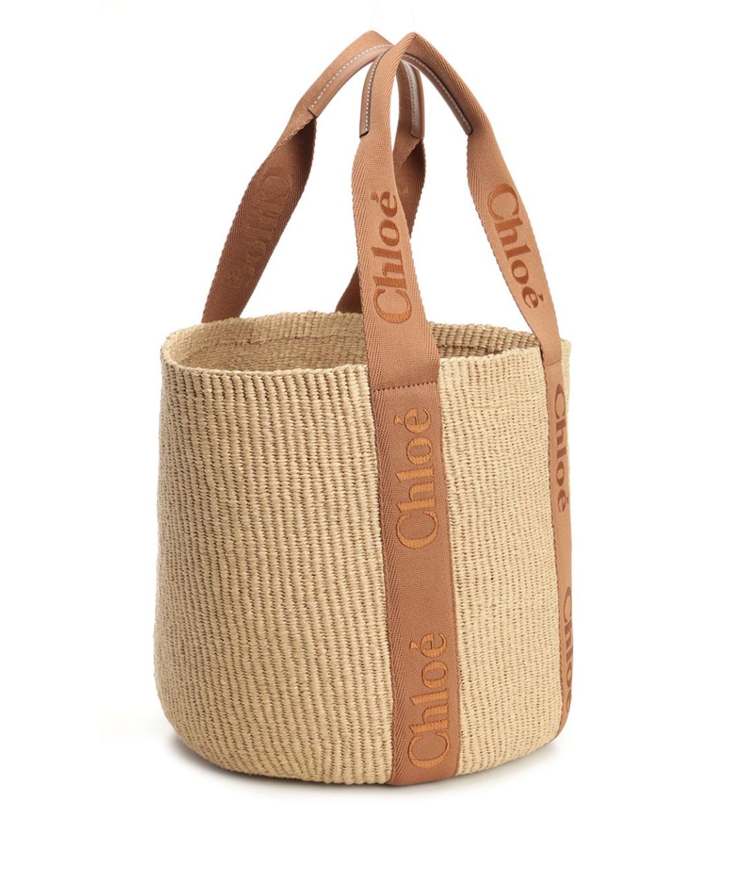 CHLOE Бежевая пелетеная сумка тоут, фото 2