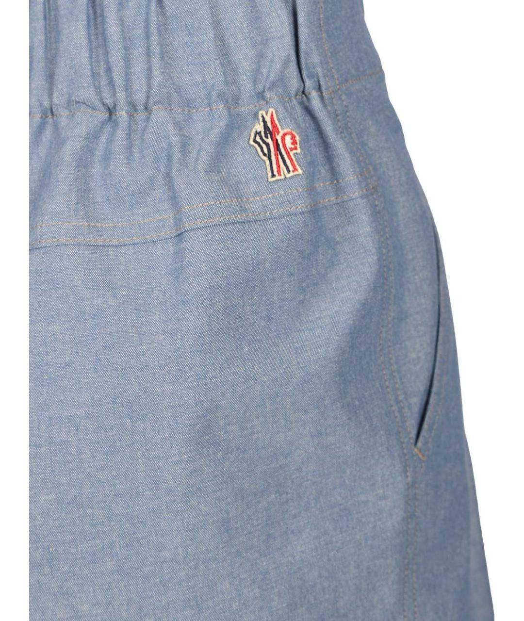 MONCLER GRENOBLE Голубые хлопковые шорты, фото 5