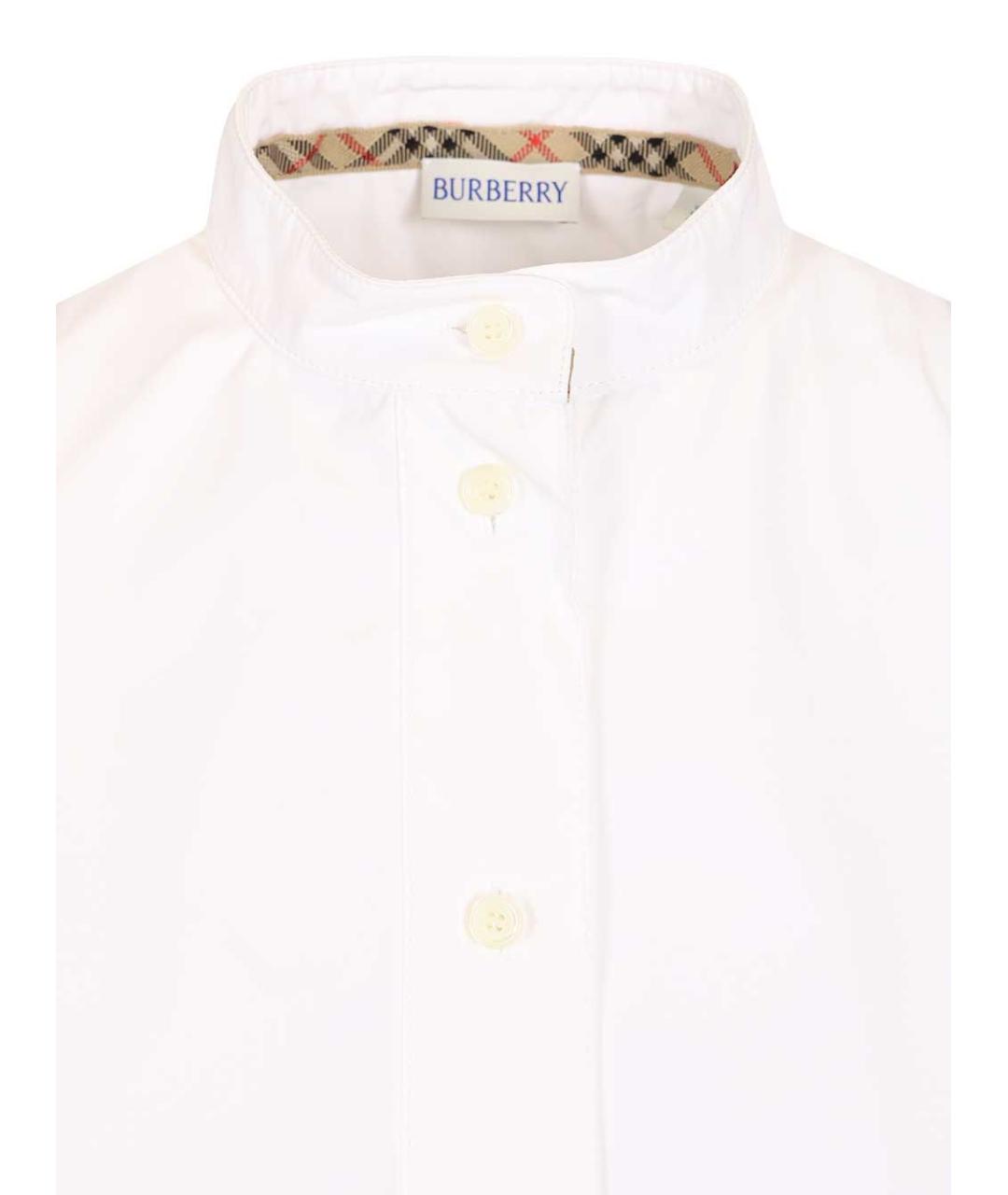 BURBERRY Белое хлопковое повседневное платье, фото 4