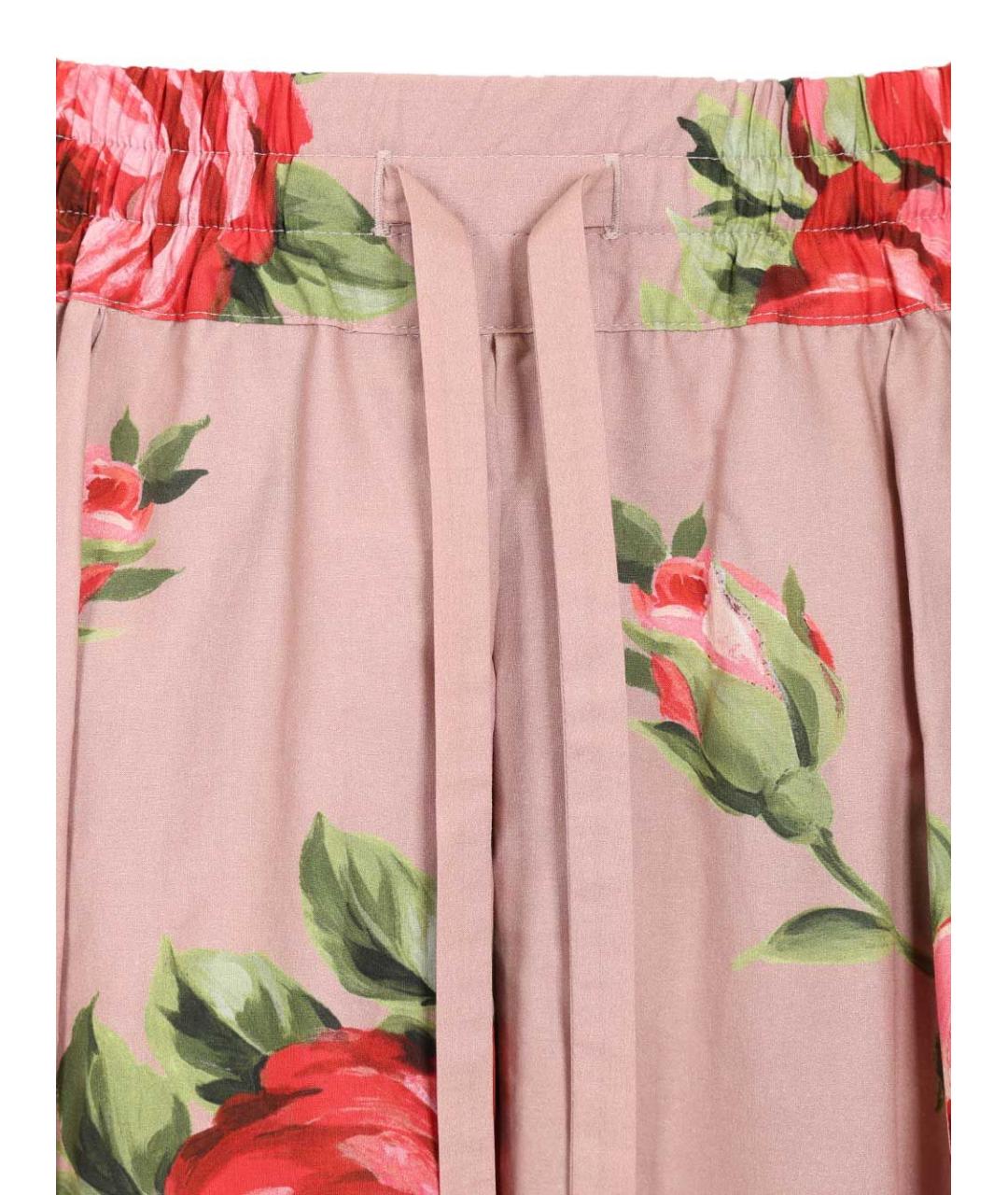 DOLCE&GABBANA Розовая хлопковая юбка миди, фото 4