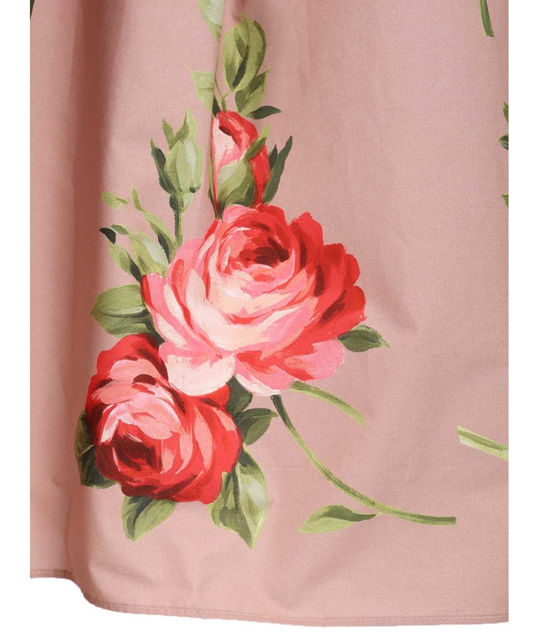 DOLCE&GABBANA Розовая хлопковая юбка миди, фото 5