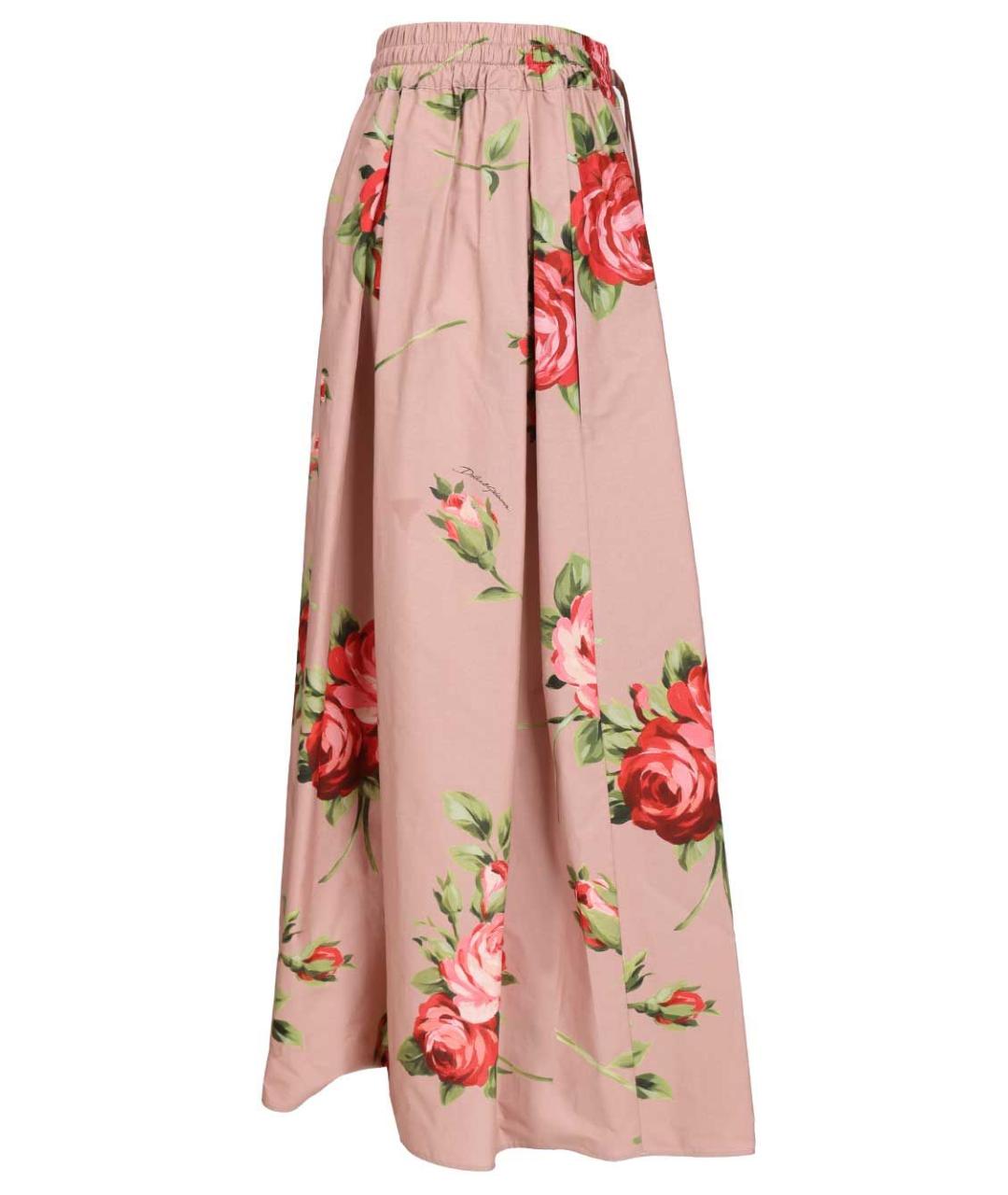 DOLCE&GABBANA Розовая хлопковая юбка миди, фото 3