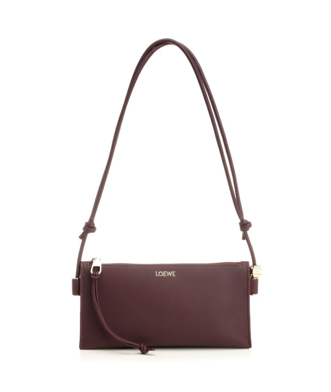 LOEWE Бордовая кожаная сумка через плечо, фото 1