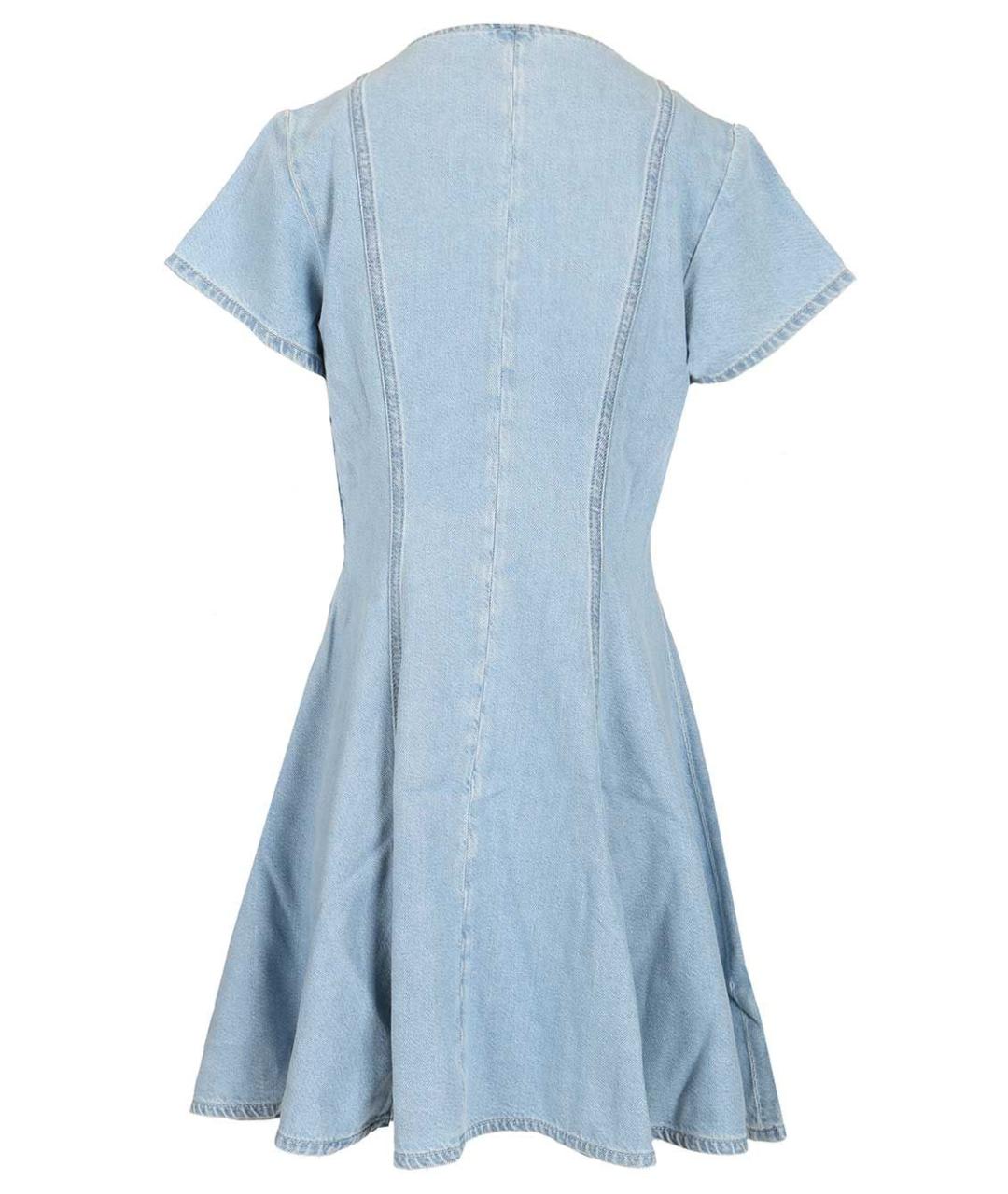 7 FOR ALL MANKIND Голубое хлопковое повседневное платье, фото 2