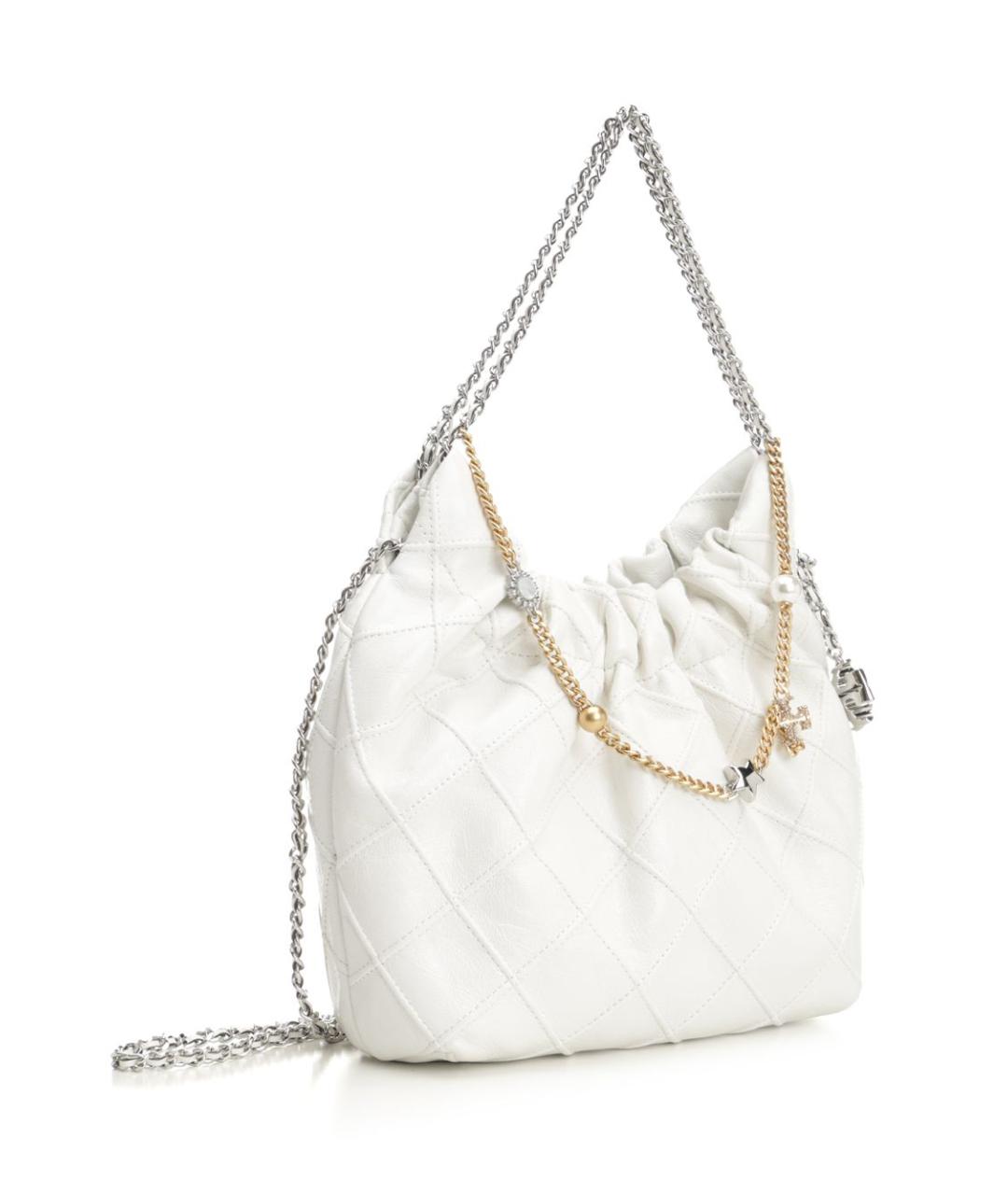 TORY BURCH Белая кожаная сумка через плечо, фото 2