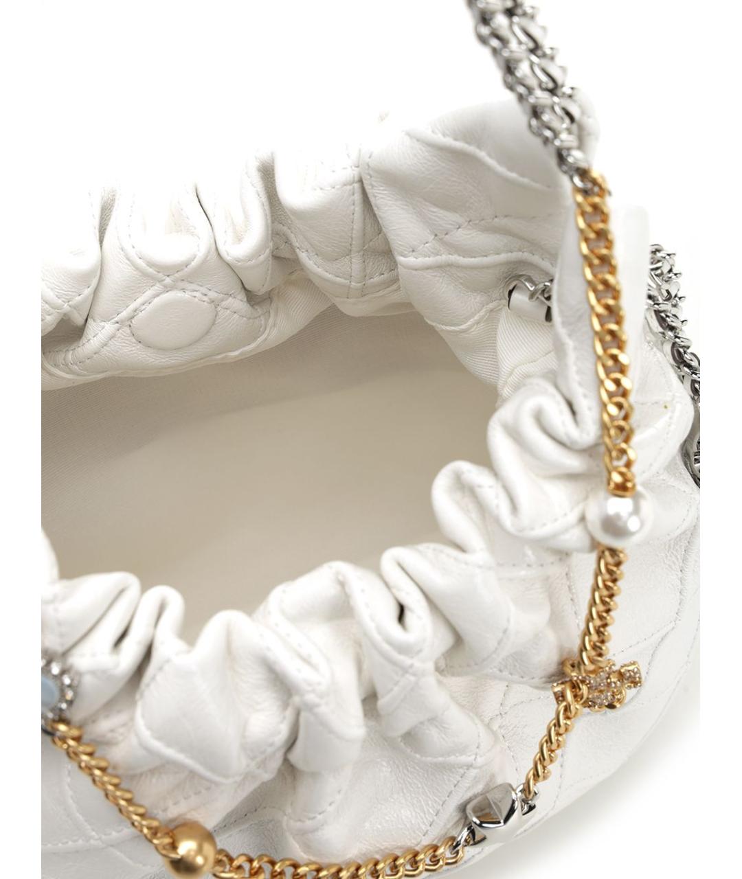 TORY BURCH Белая кожаная сумка через плечо, фото 4