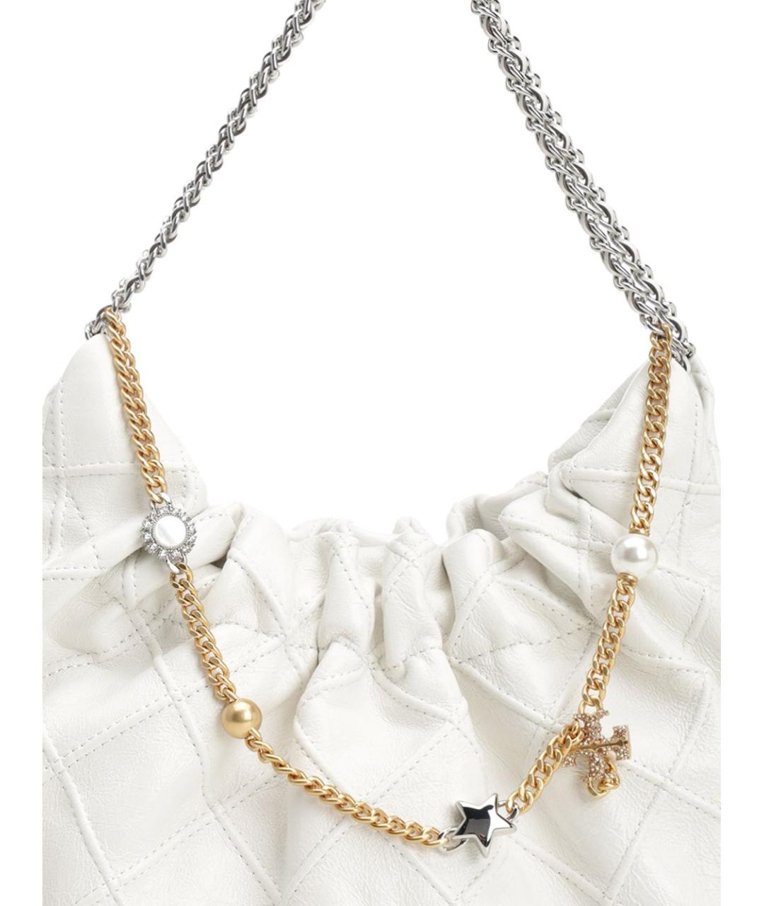 TORY BURCH Белая кожаная сумка через плечо, фото 5