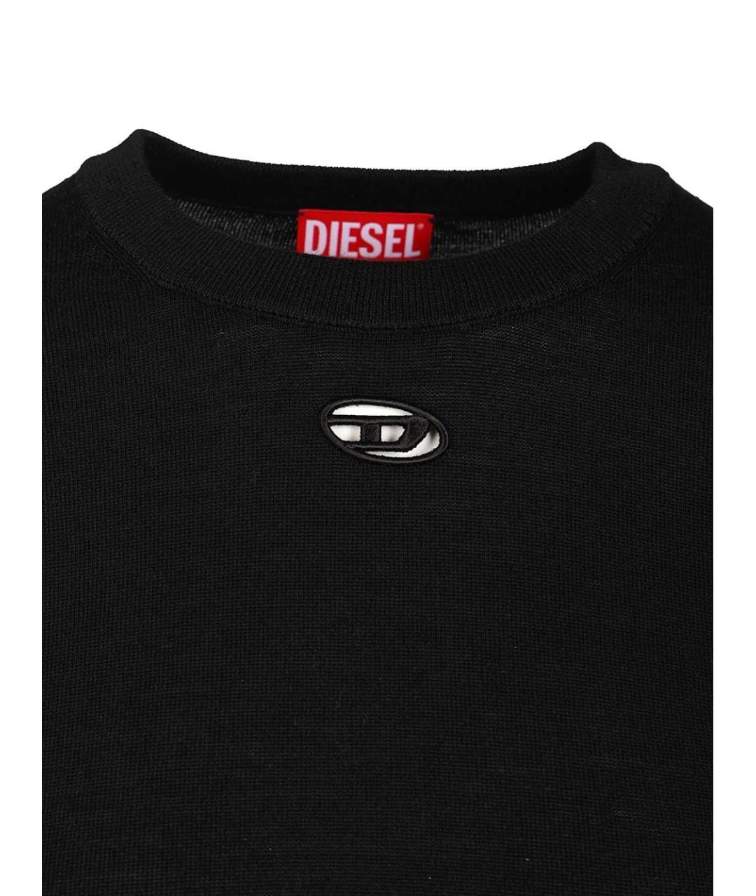 DIESEL Черная шерстяная футболка, фото 3