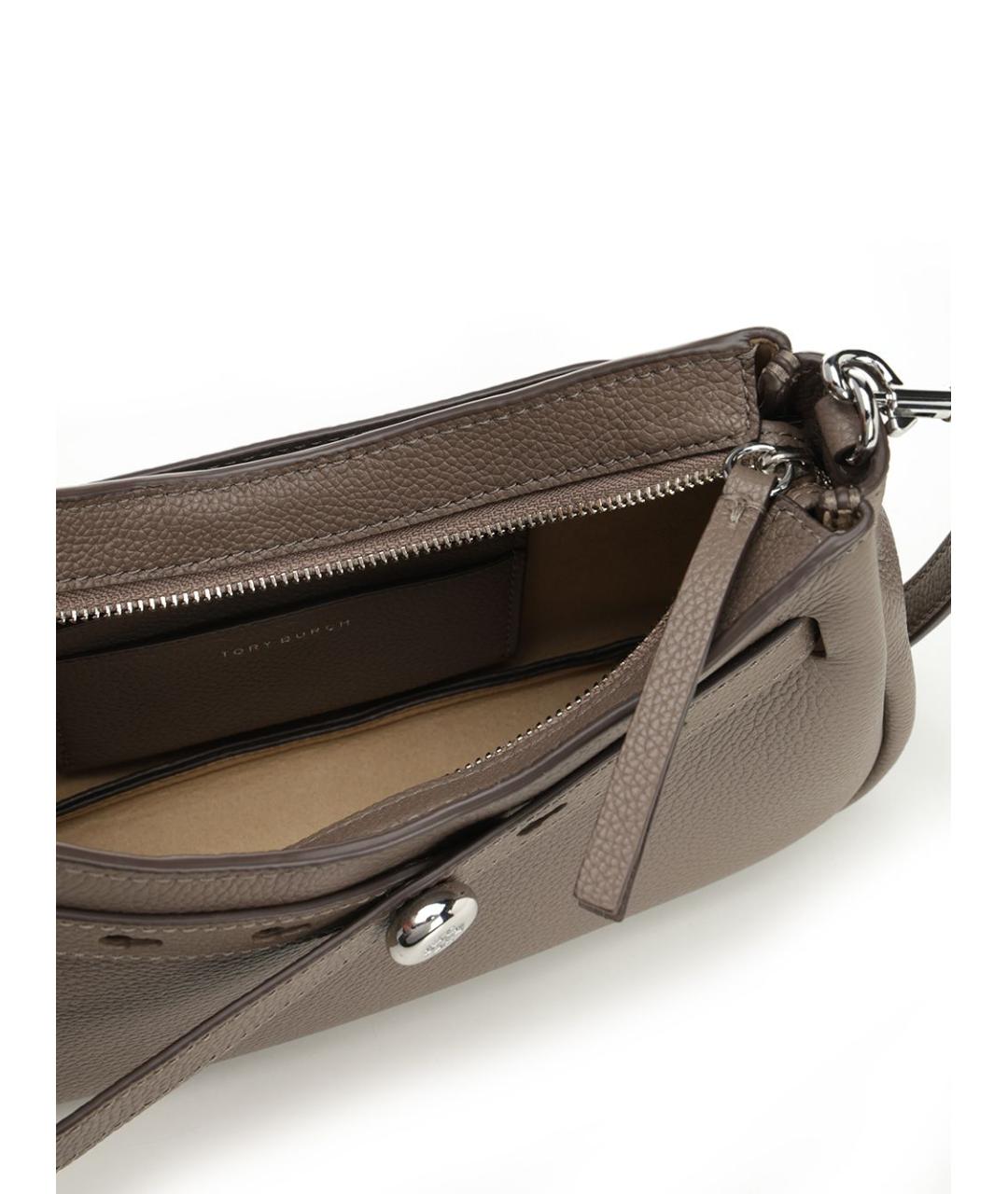 TORY BURCH Коричневая кожаная сумка через плечо, фото 4