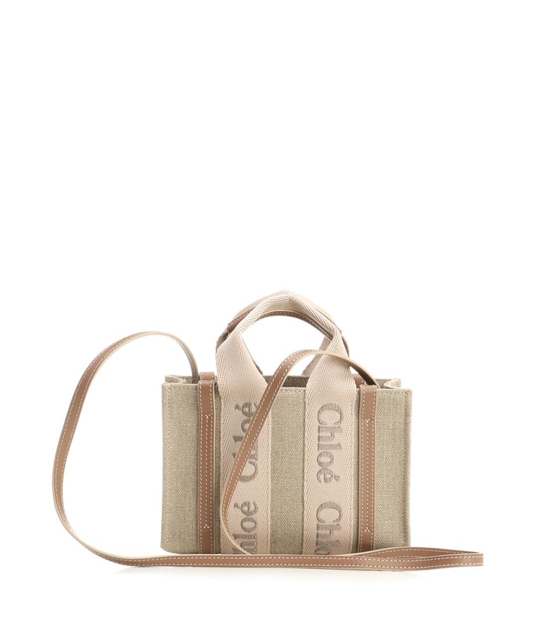 CHLOE Бежевая тканевая сумка тоут, фото 3