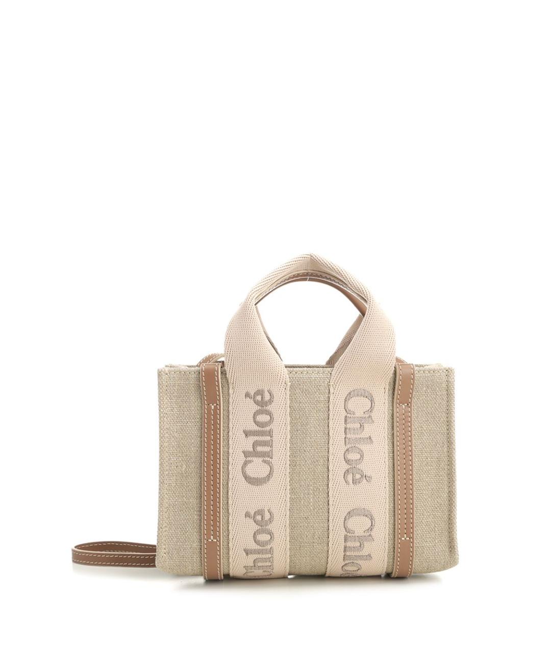 CHLOE Бежевая тканевая сумка тоут, фото 1