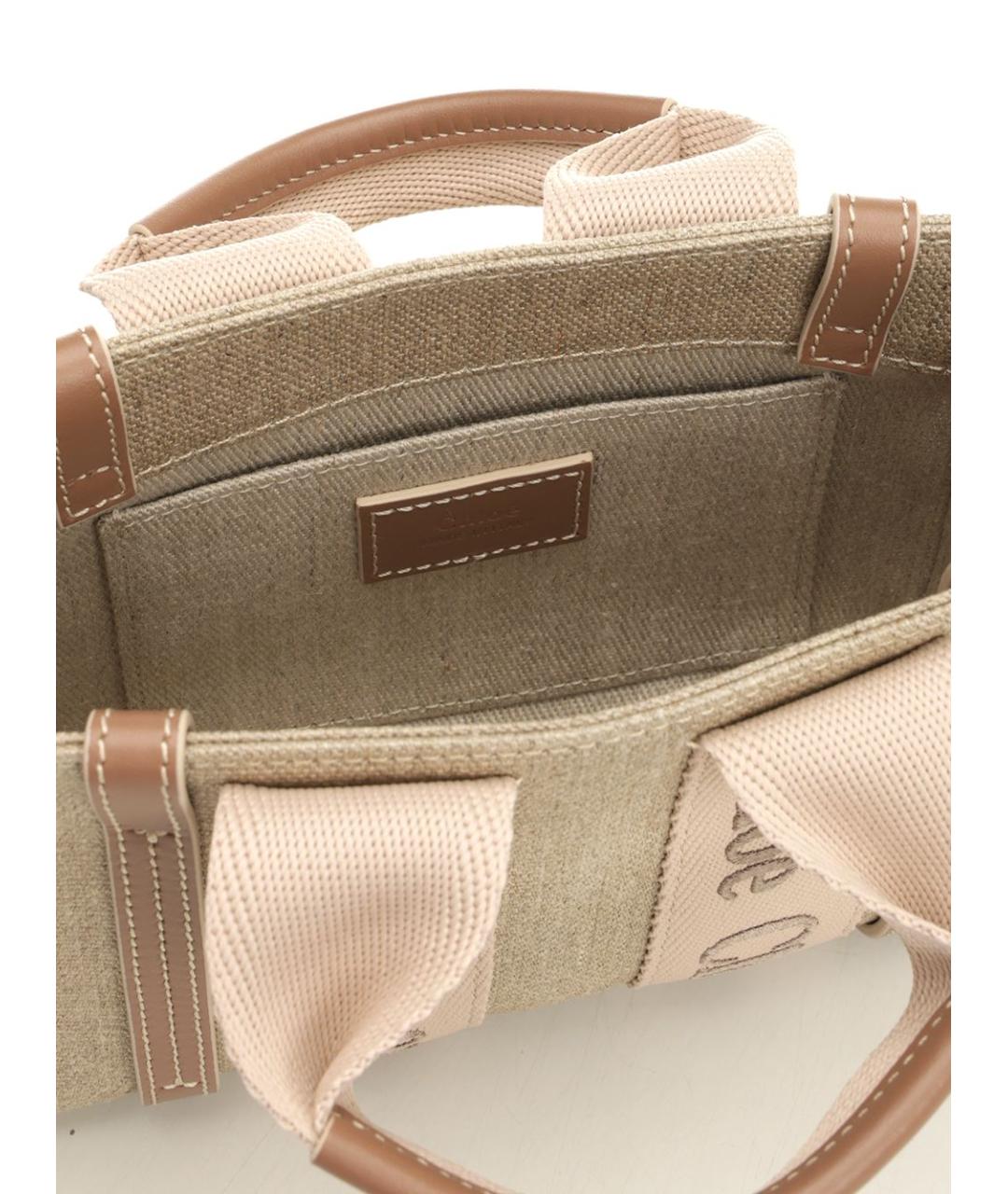 CHLOE Бежевая тканевая сумка тоут, фото 4