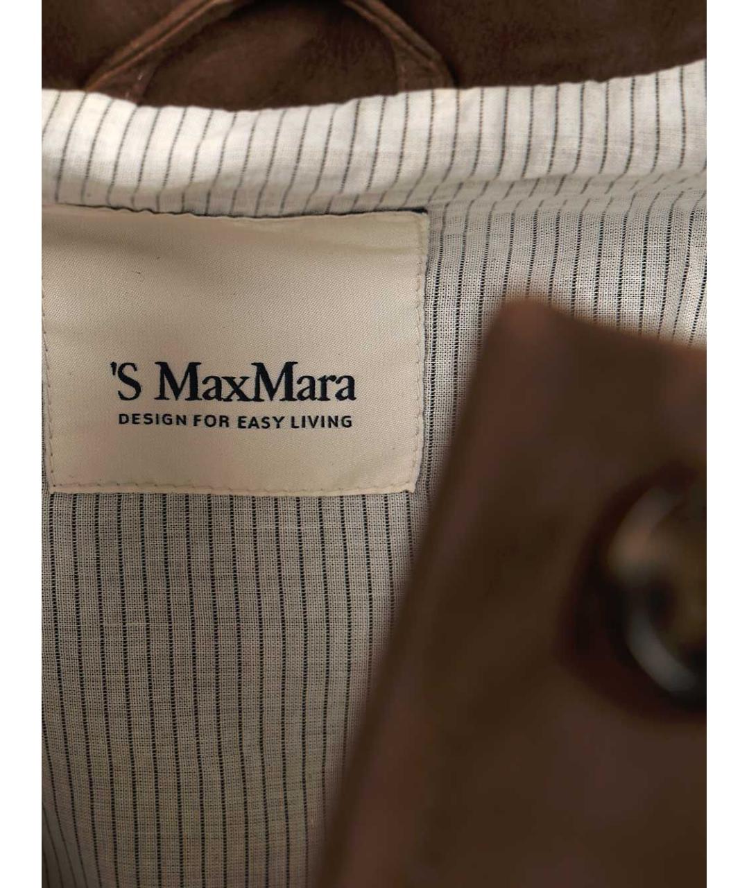 'S MAX MARA Коричневая замшевая куртка, фото 5