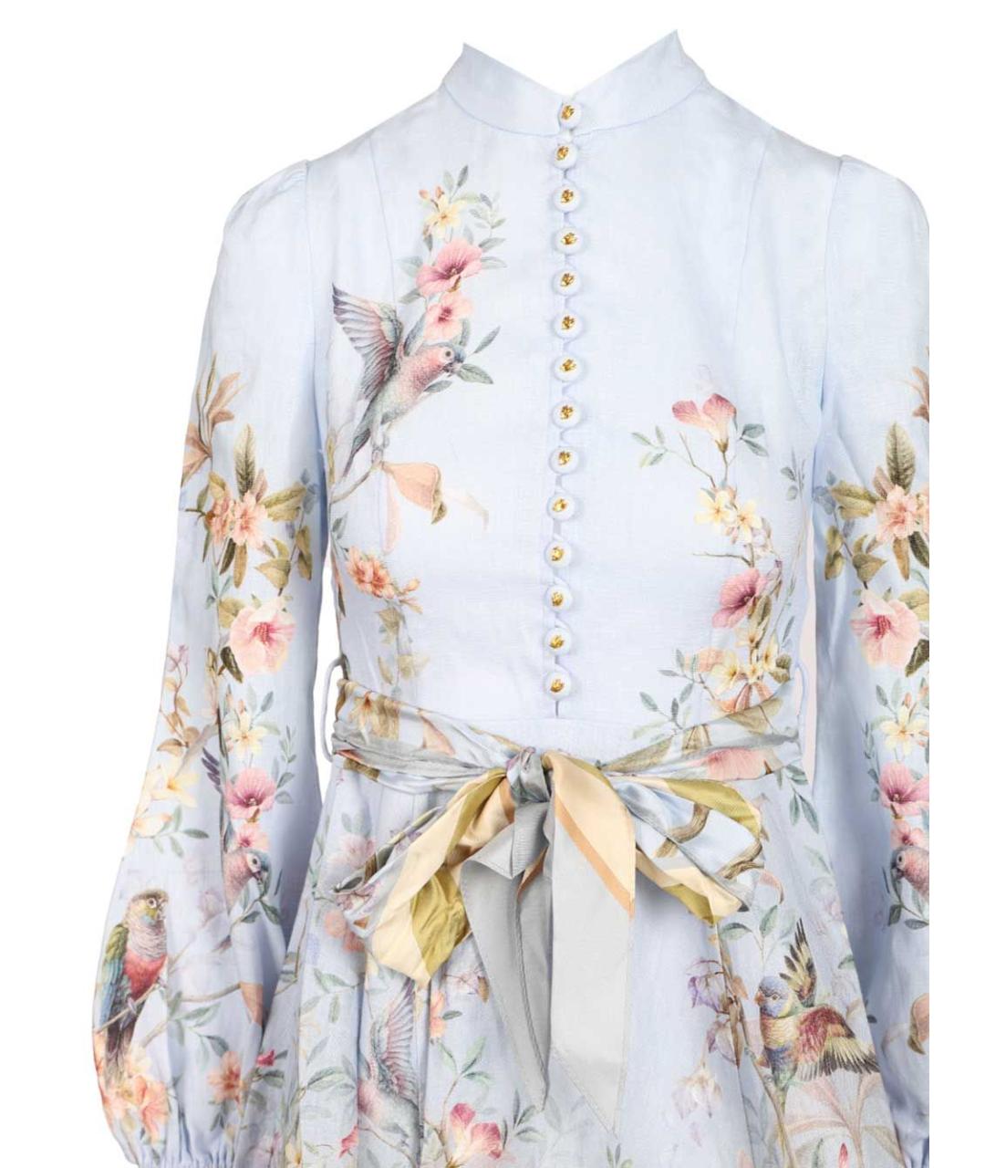 ZIMMERMANN Синее льняное повседневное платье, фото 3