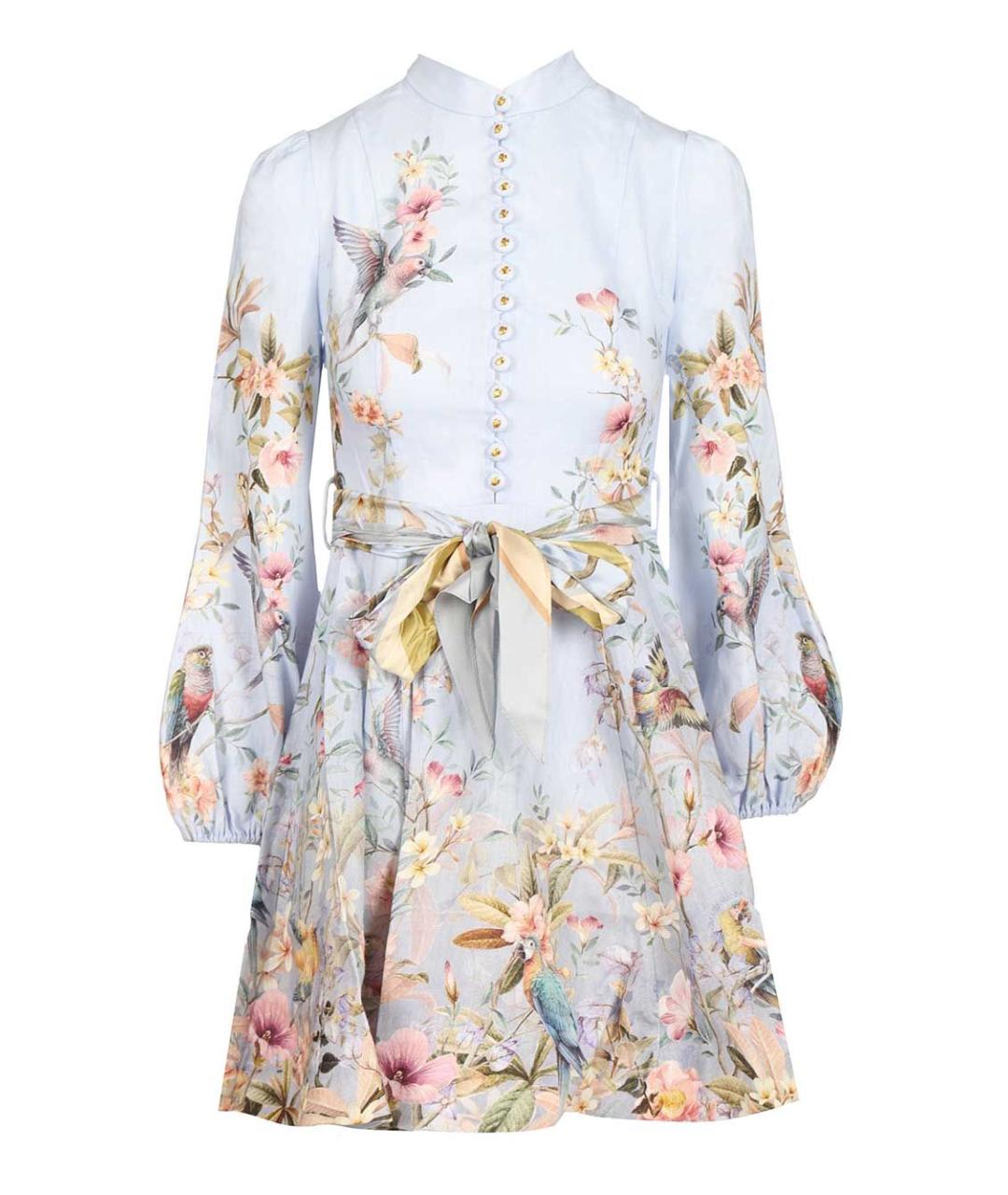 ZIMMERMANN Синее льняное повседневное платье, фото 1