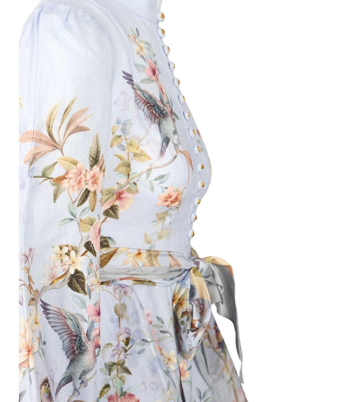 ZIMMERMANN Синее льняное повседневное платье, фото 4