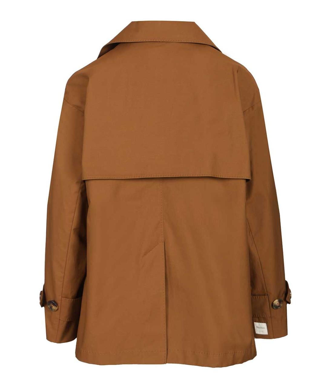 MAX MARA Коричневый хлопковый тренч/плащ, фото 2