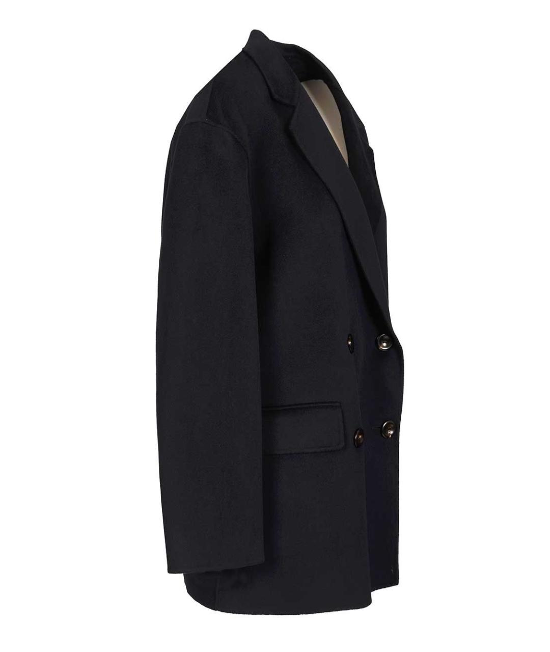 MAX MARA STUDIO Темно-синее шерстяное пальто, фото 3