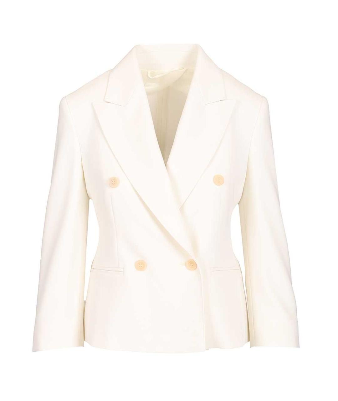 MAX MARA Белый шерстяной жакет/пиджак, фото 1