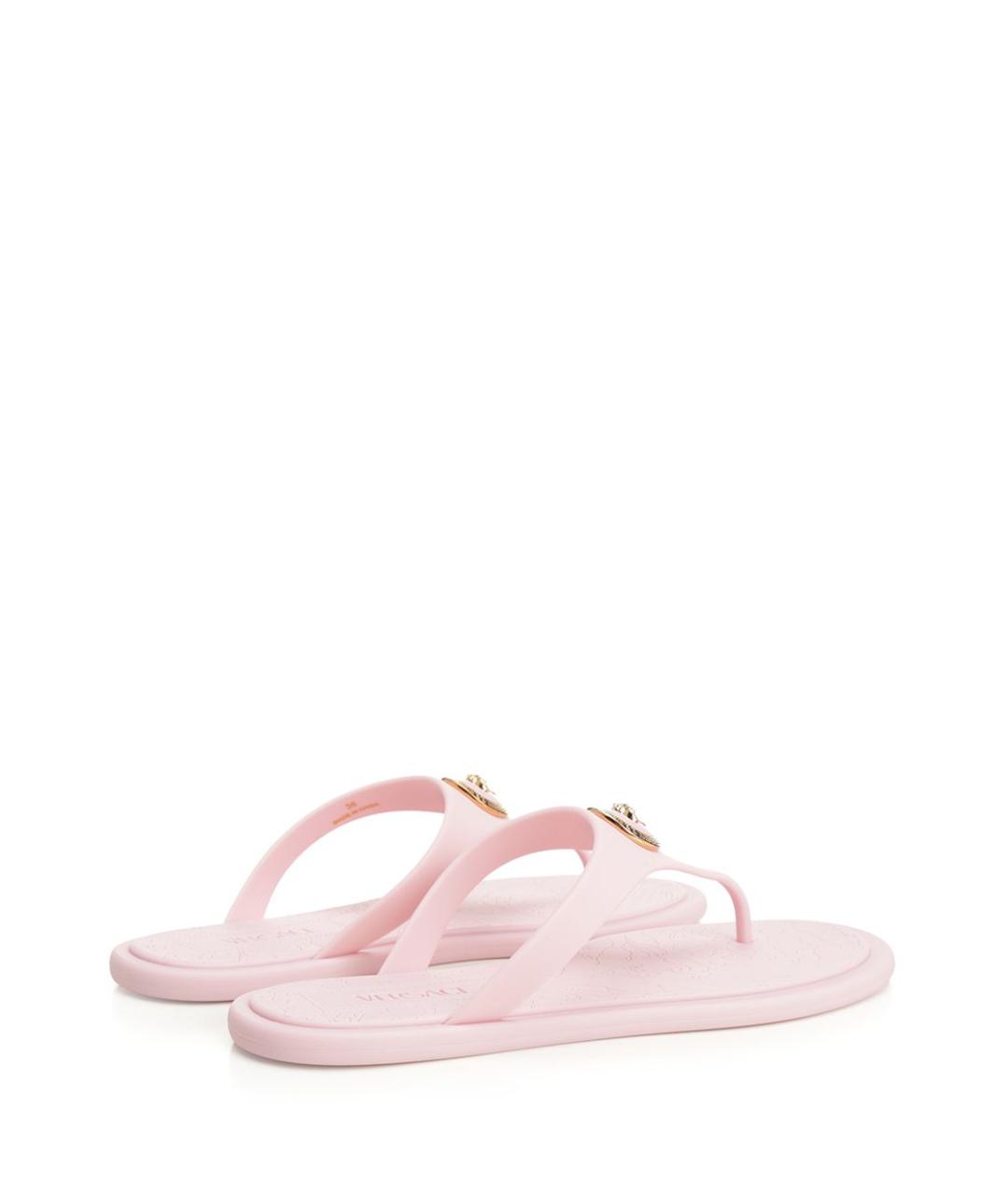 VERSACE Розовые резиновые шлепанцы, фото 3