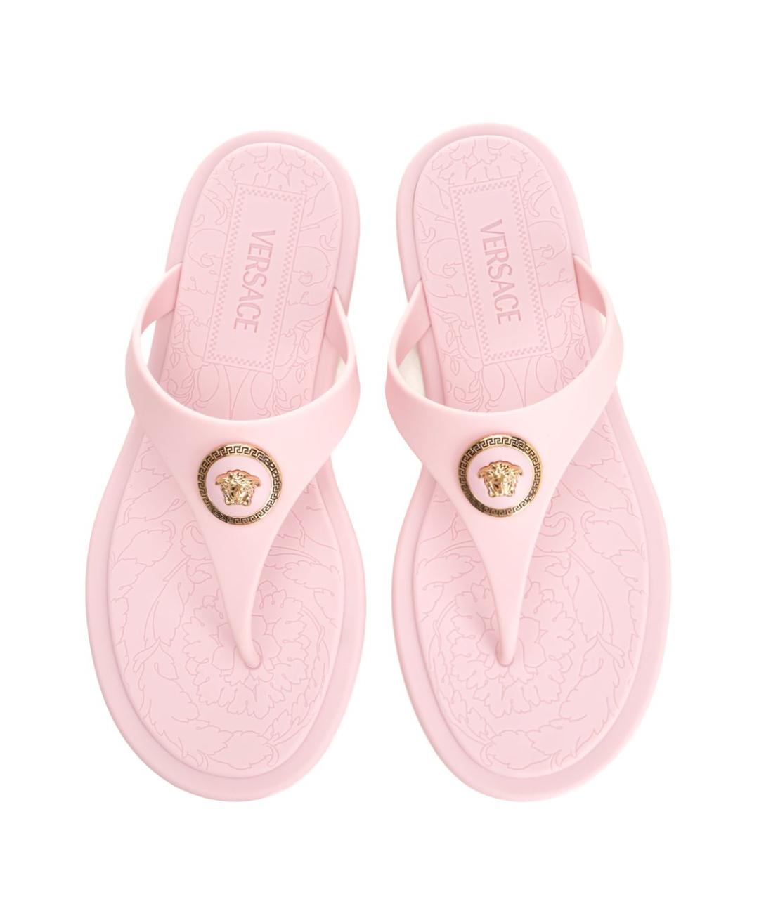 VERSACE Розовые резиновые шлепанцы, фото 5